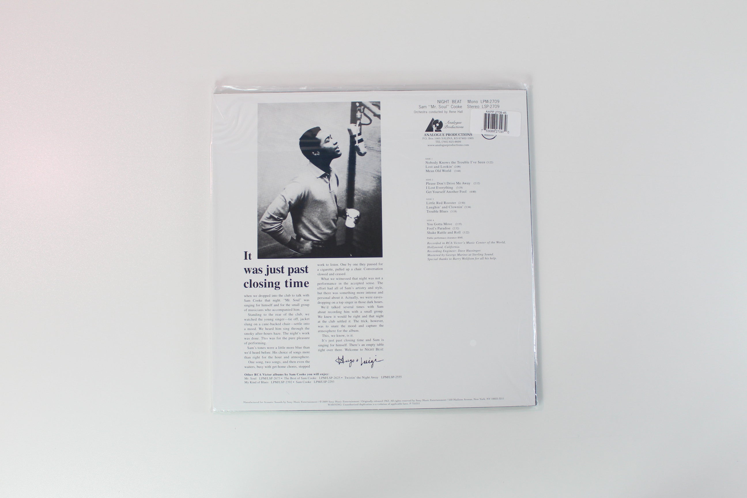 Sam Cooke - Night Beat 45RPM Reissue on Analogue Productions SEALED