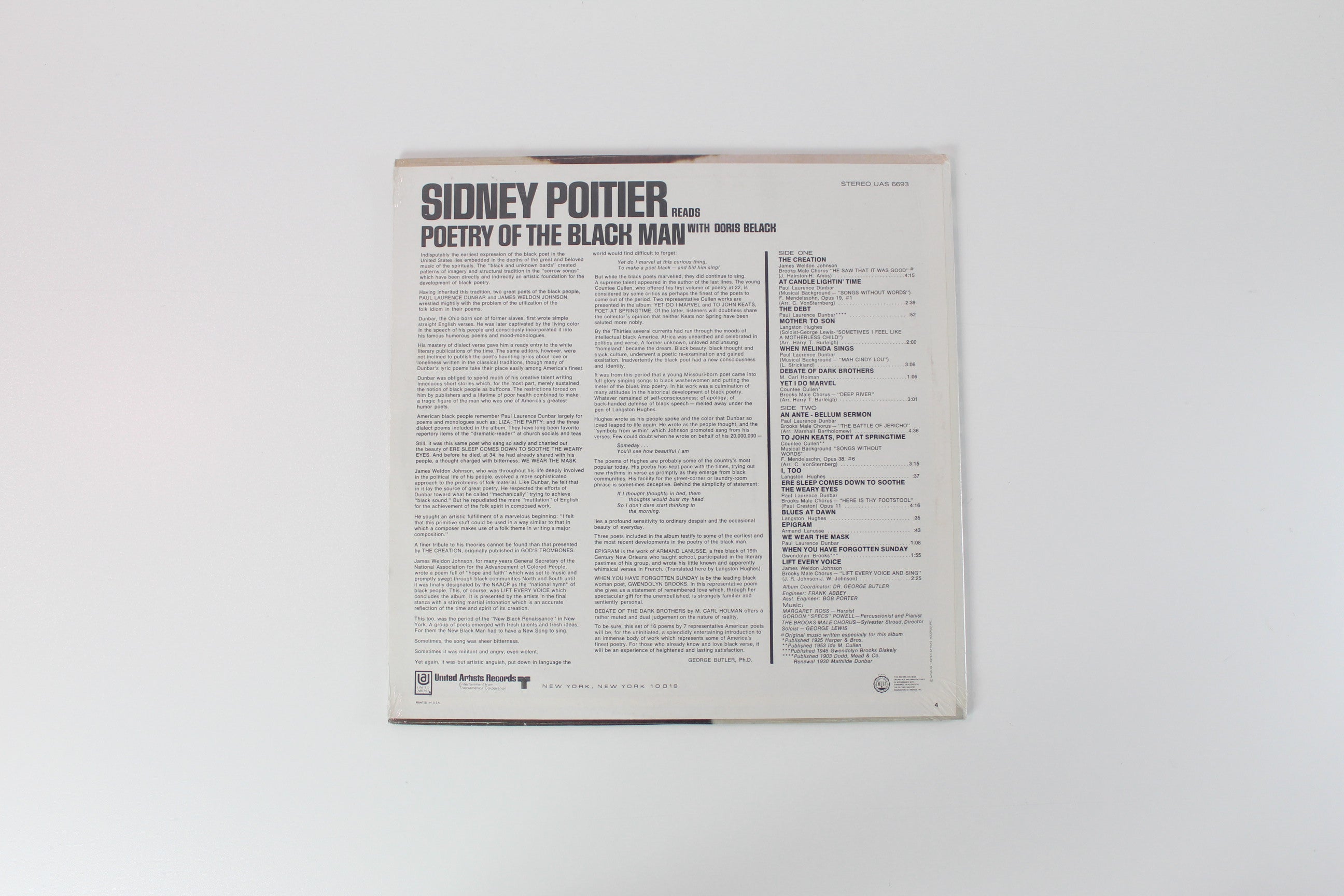 Sidney Poitier - Sidney Poitier Reads The Poetry Of The Black Man on United Artists Stereo Sealed