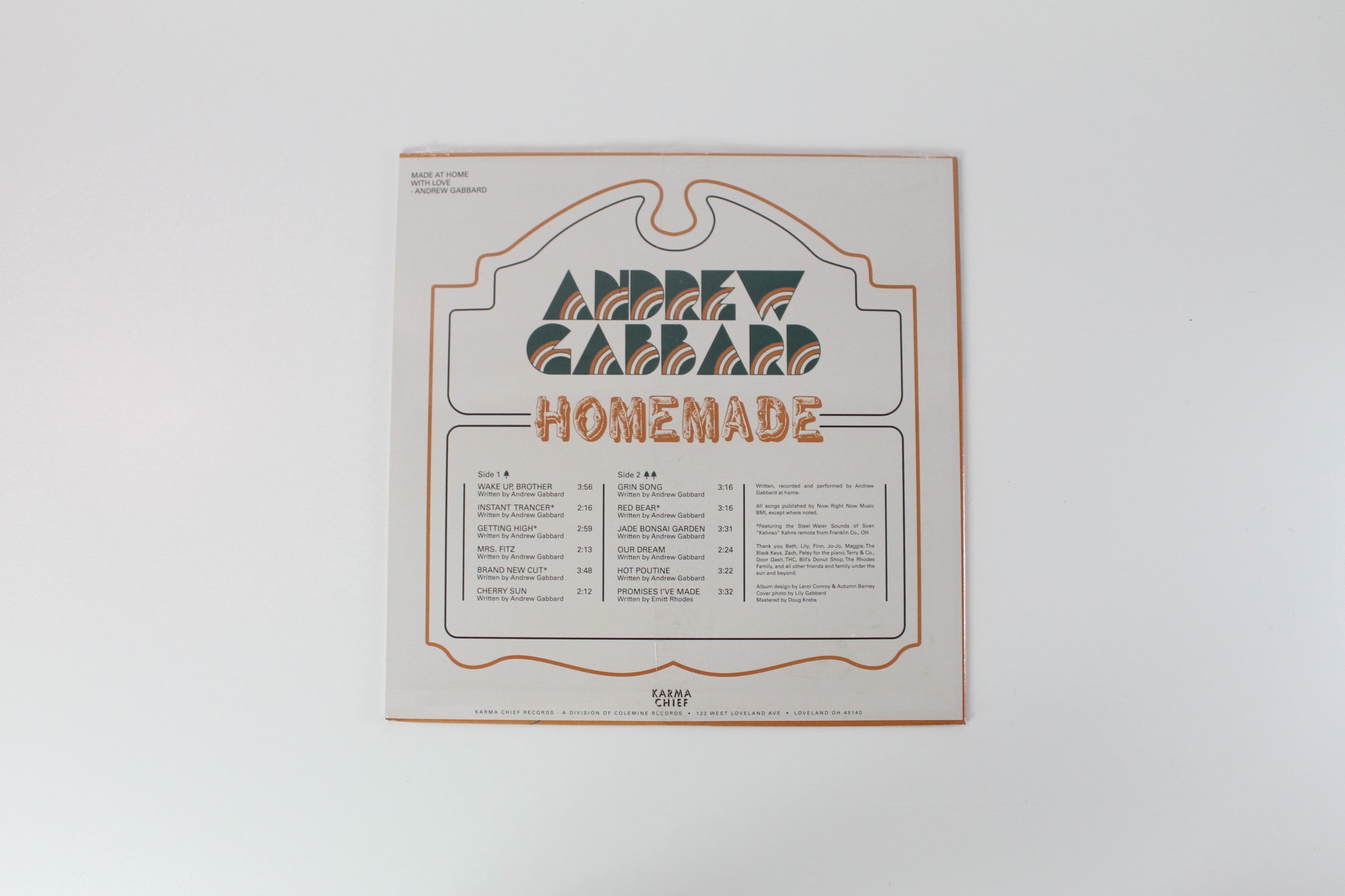Andrew Gabbard - Homemade on Karma Chief Ltd Cao Green Vinyl Sealed