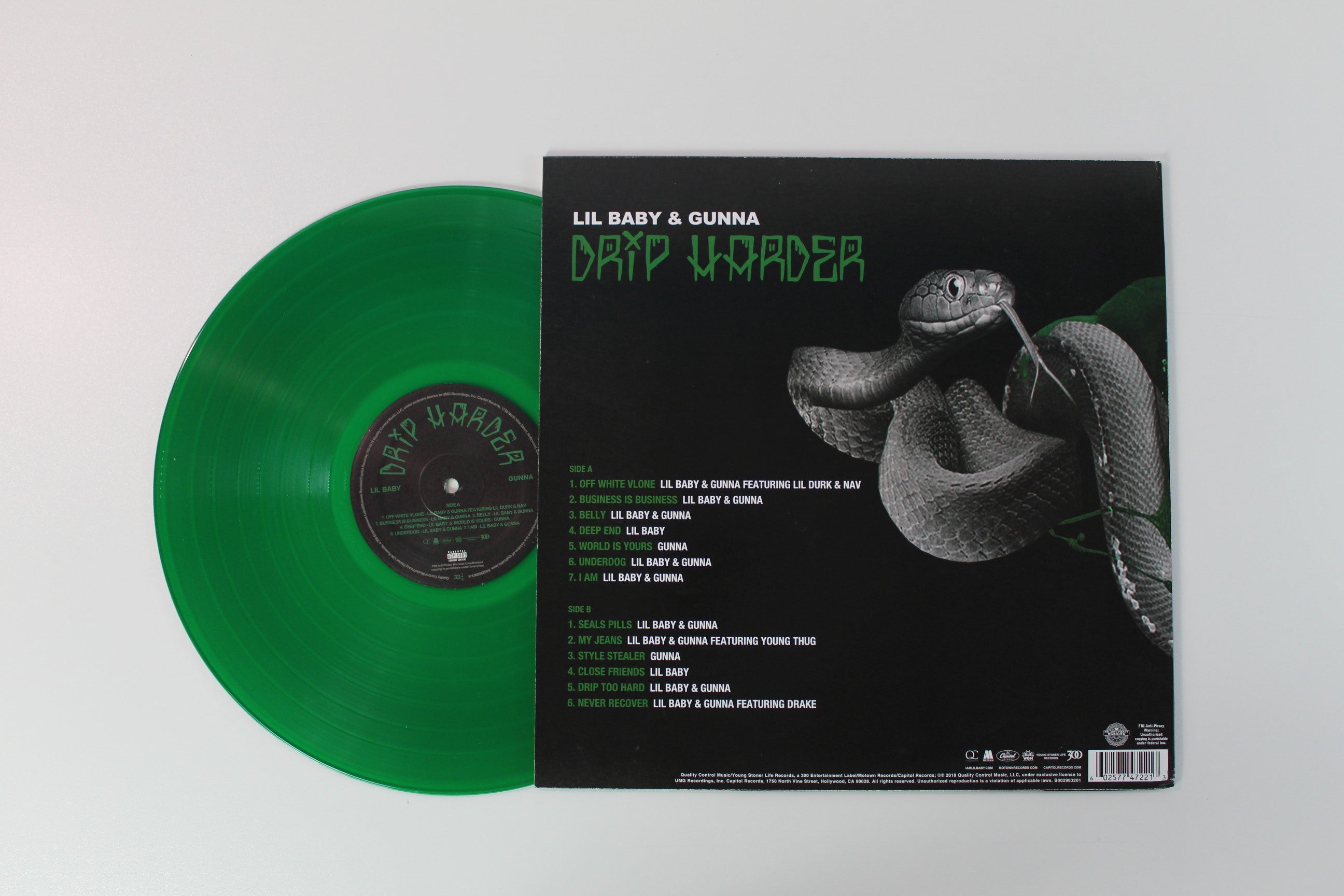 Lil Baby - Drip Harder on Quality Control Ltd Green Vinyl Urban Outfitters Exclusive