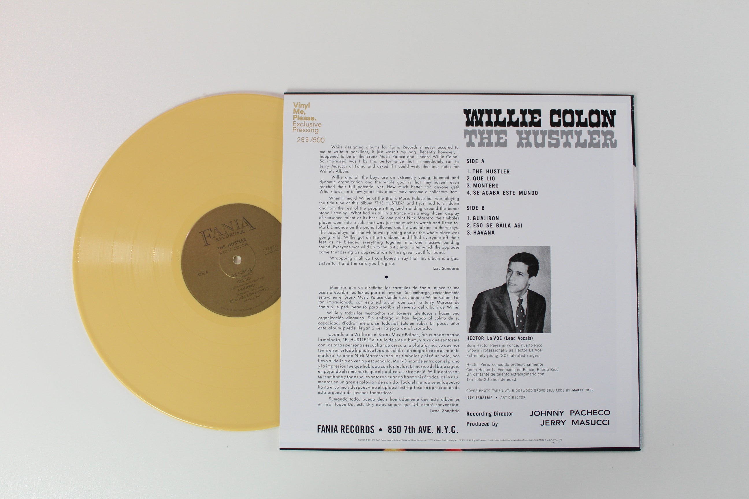 Willie Colón - The Hustler on Fania Vinyl Me Please Ltd Numbered Custard Yellow Reissue