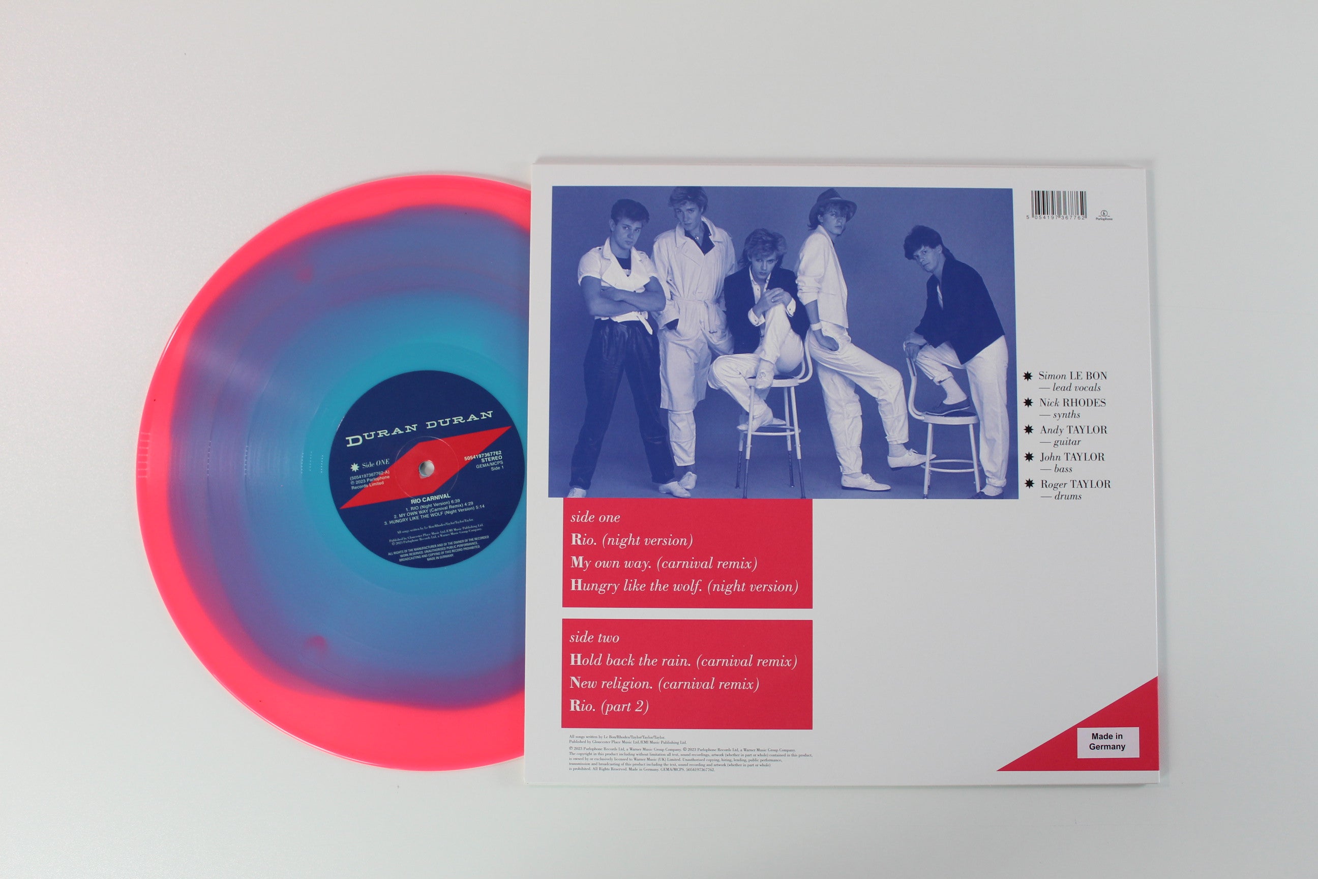 Duran Duran - Rio Carnival on Parlophone RSD 2023 Ltd Pink & Blue Swirl