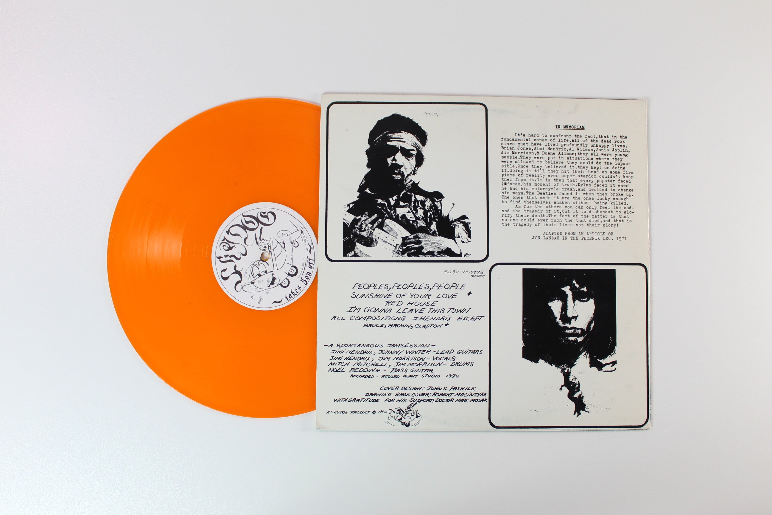 Jimi Hendrix - Sky High Unofficial Orange Vinyl Pressing