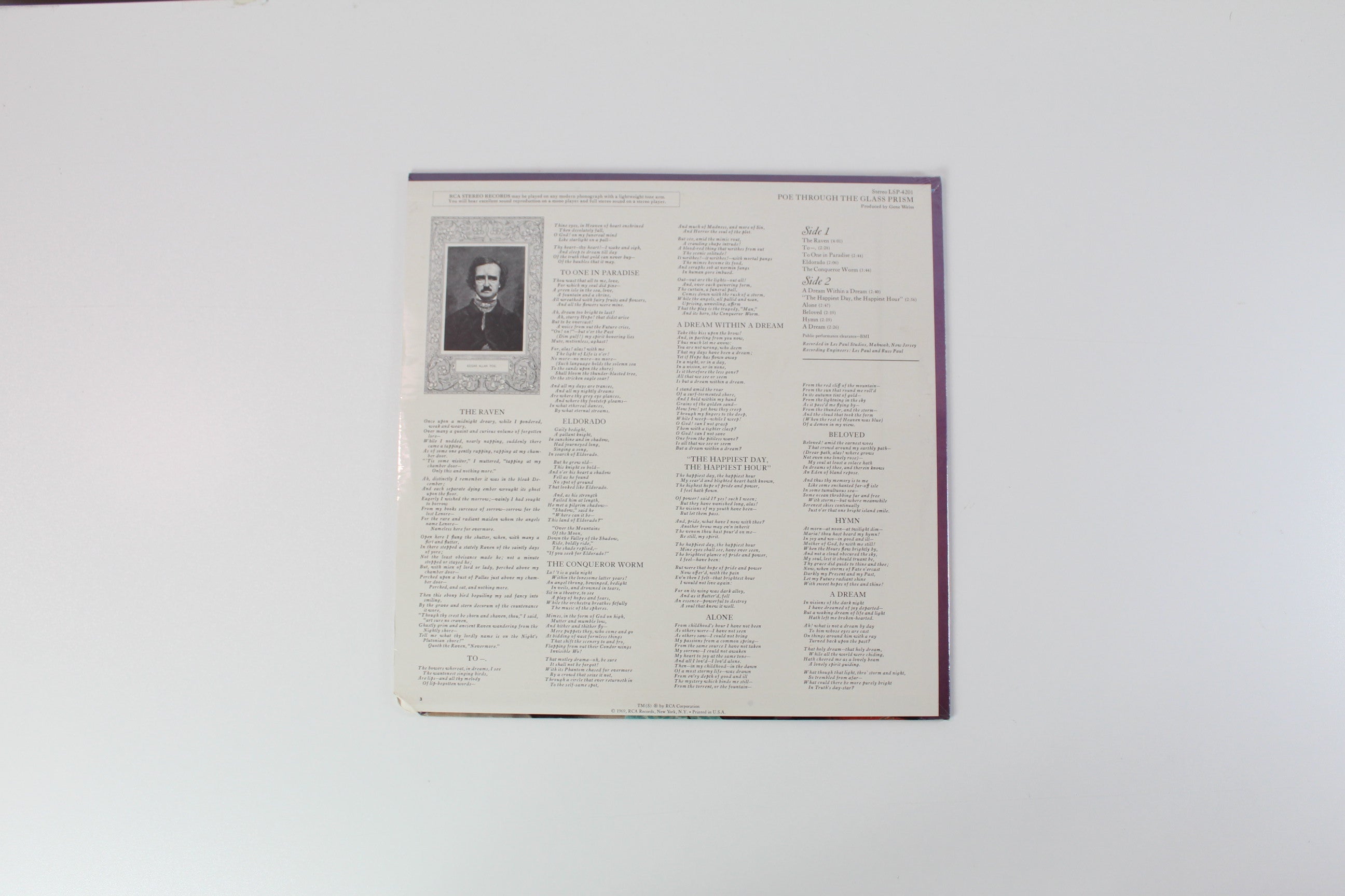 Glass Prism - Poe Through The Glass Prism on RCA Victor Sealed