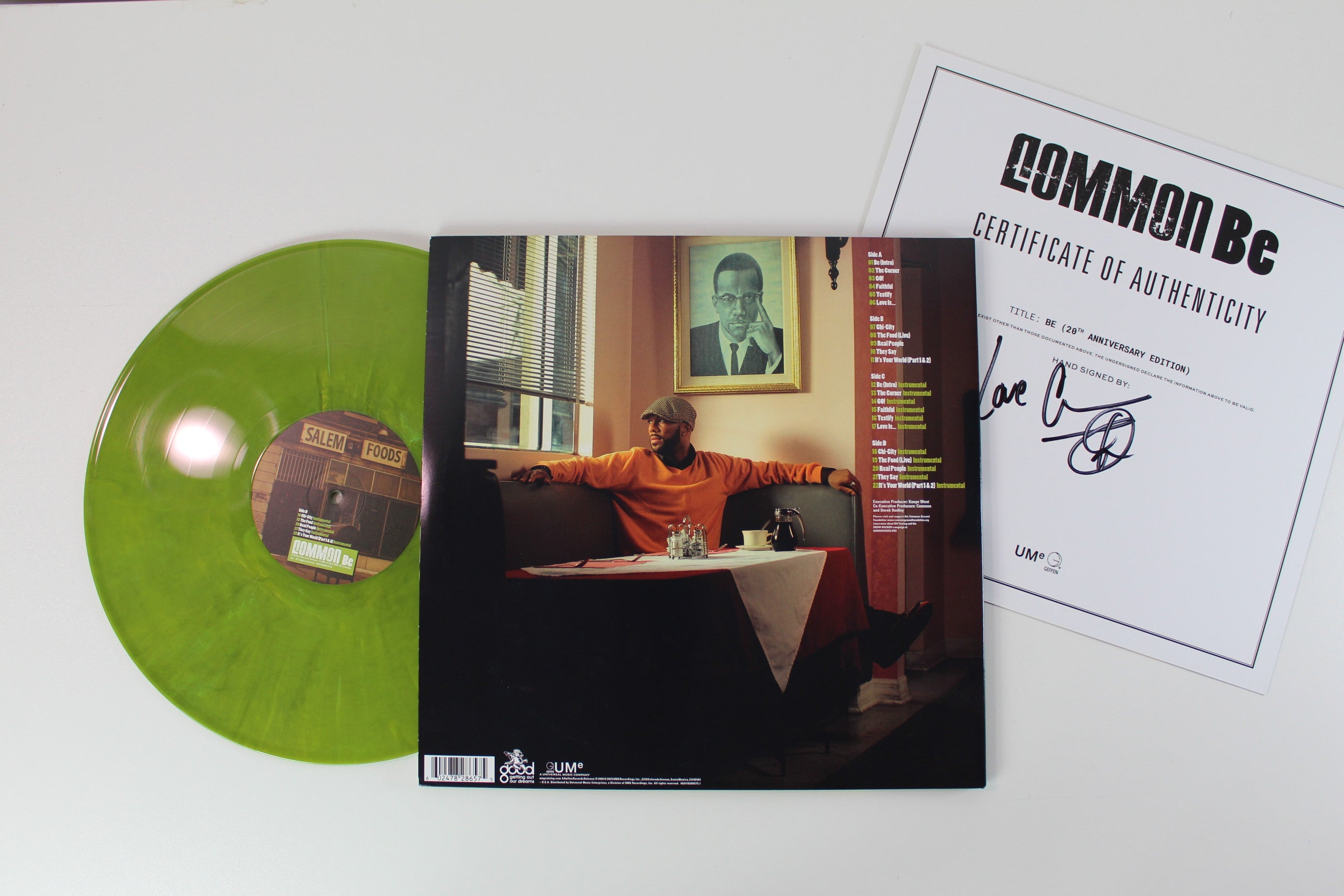 Common - Be on Geffen Ltd. Yellow Marble Vinyl Reissue w/ Signed Insert
