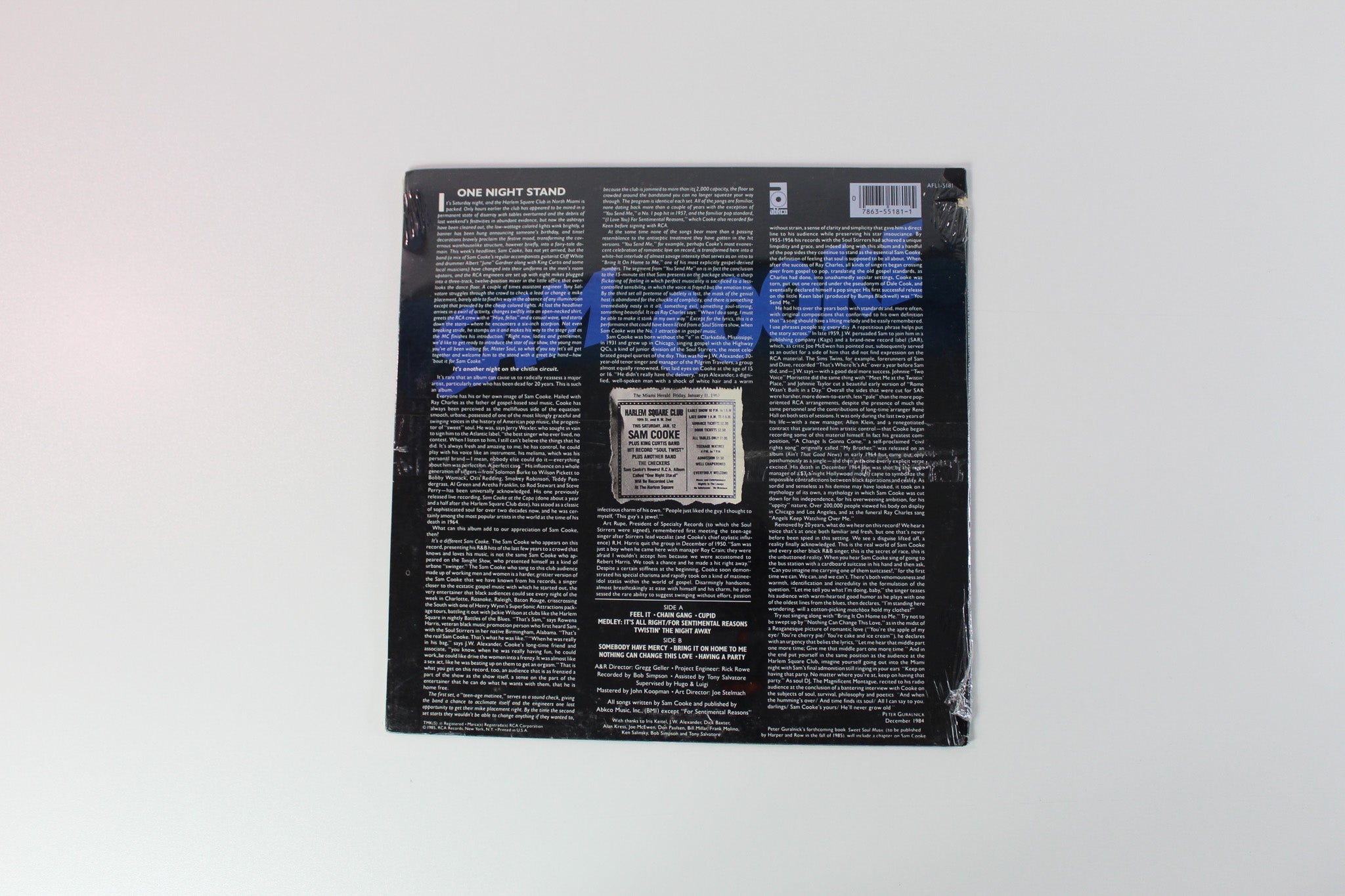 Sam Cooke - Live At The Harlem Square Club 1963 on RCA Sealed