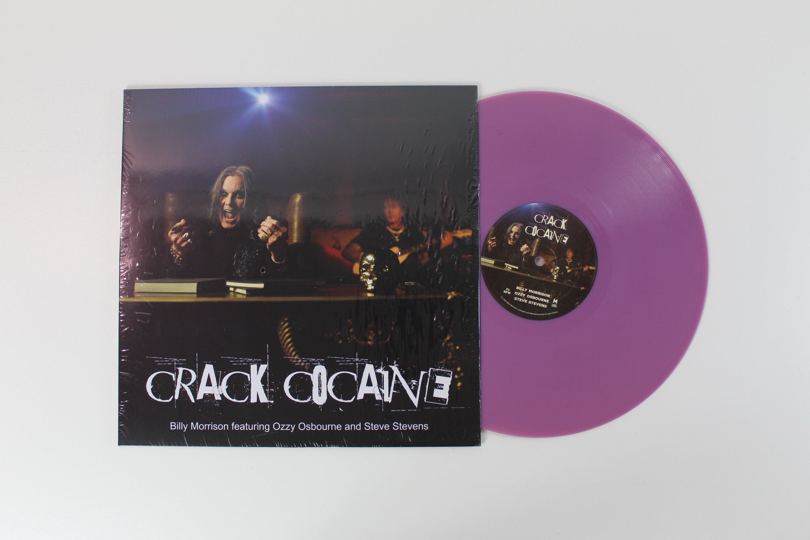 Ozzy Osbourne & Billy Morrison - Crack Cocaine on M Label Group Ltd. Numbered Opaque Violet Vinyl 45 RPM