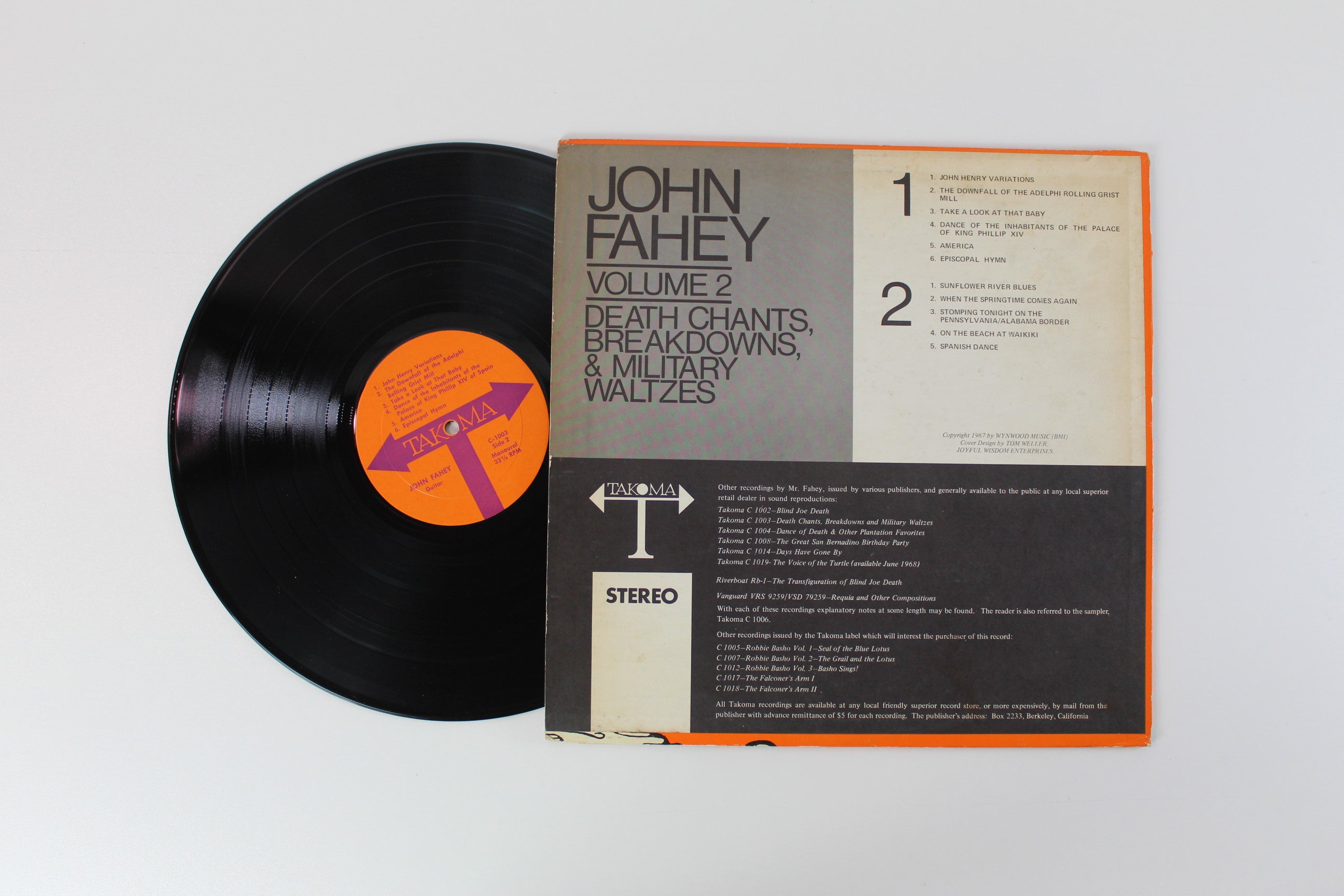 John Fahey - Volume 2 / Death Chants, Breakdowns & Military Waltzes on Takoma Reissue