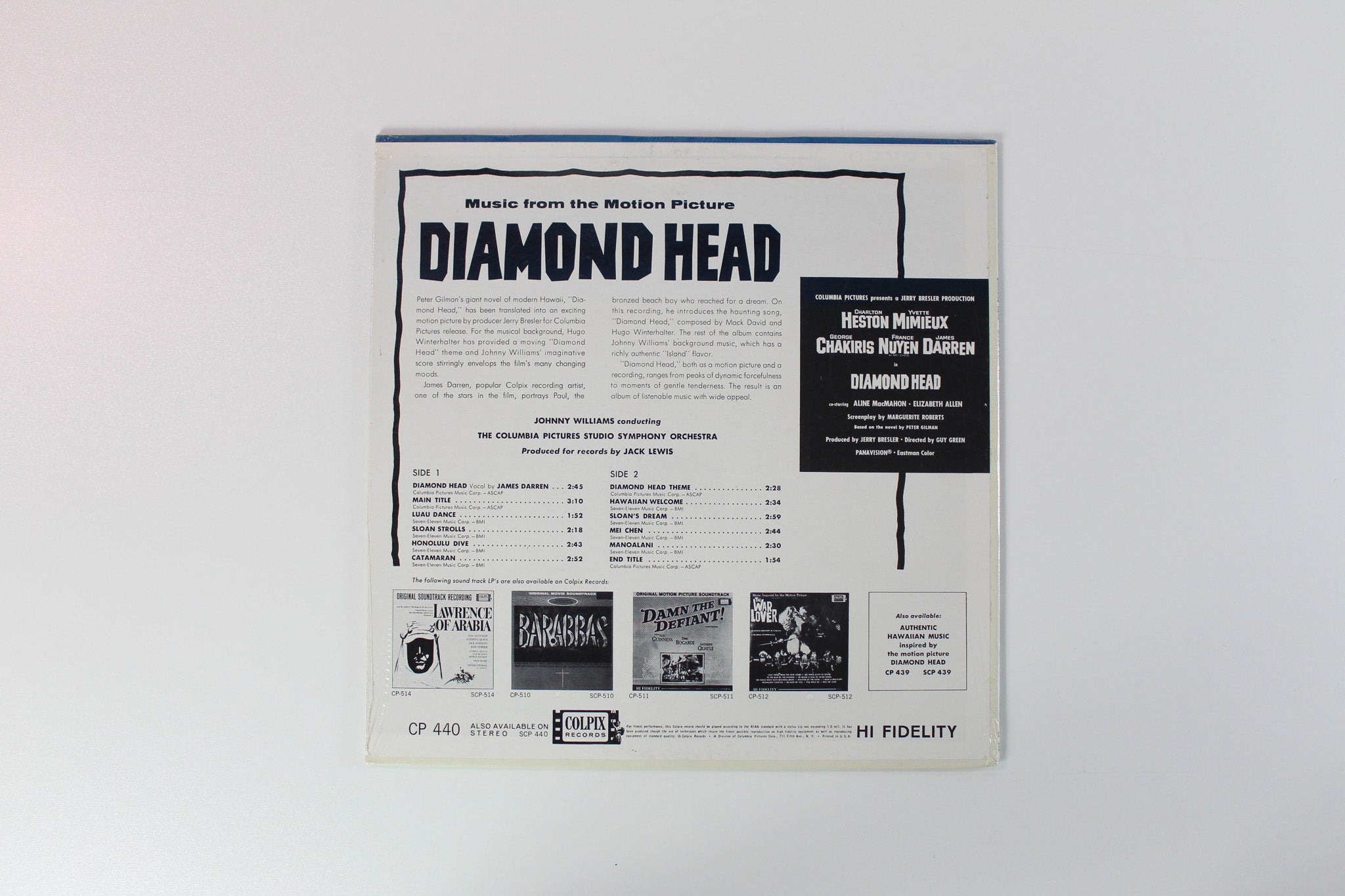 John Williams - Diamond Head (Music From The Motion Picture) on Colpix Records - Sealed