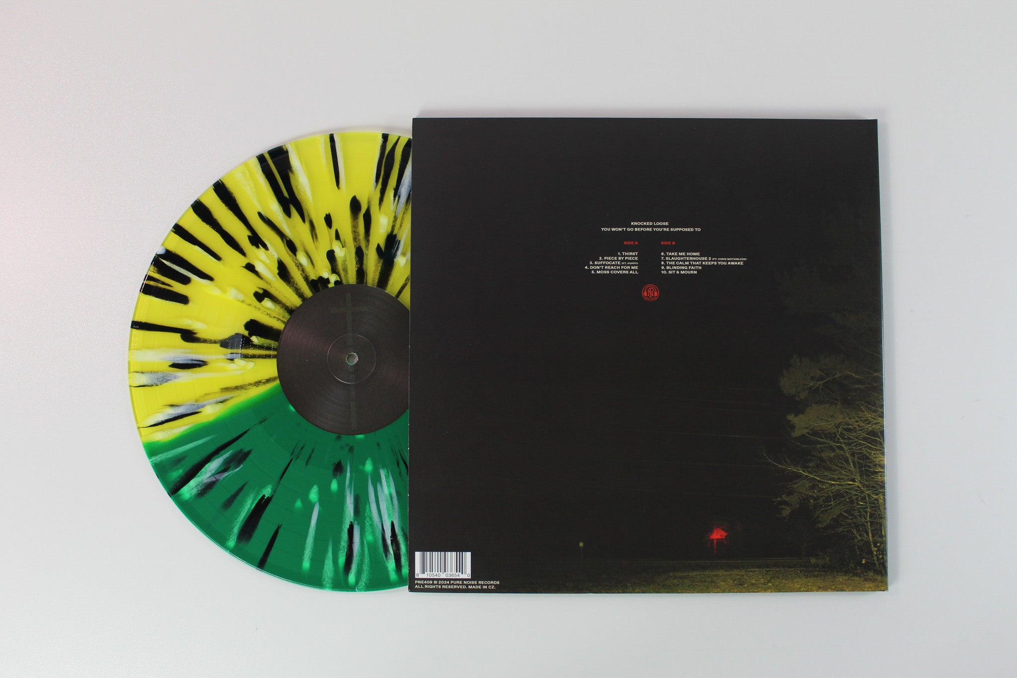 Knocked Loose - You Won't Go Before You're Supposed To on Pure Noise Green/Yellow W/ Black Splatter Reissue