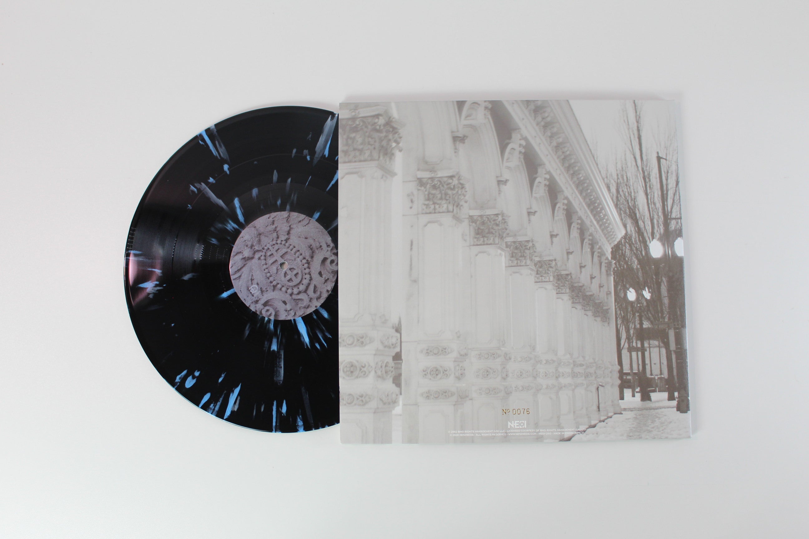 Agalloch - The Mantle on Northeast Steel Industry Ltd Numbered Black w/ Blue & White Splatter Reissue
