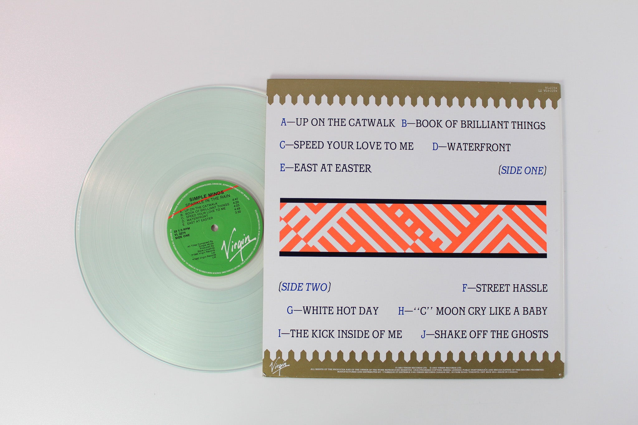 Simple Minds - Sparkle In The Rain Ltd Clear Vinyl Canadian Pressing