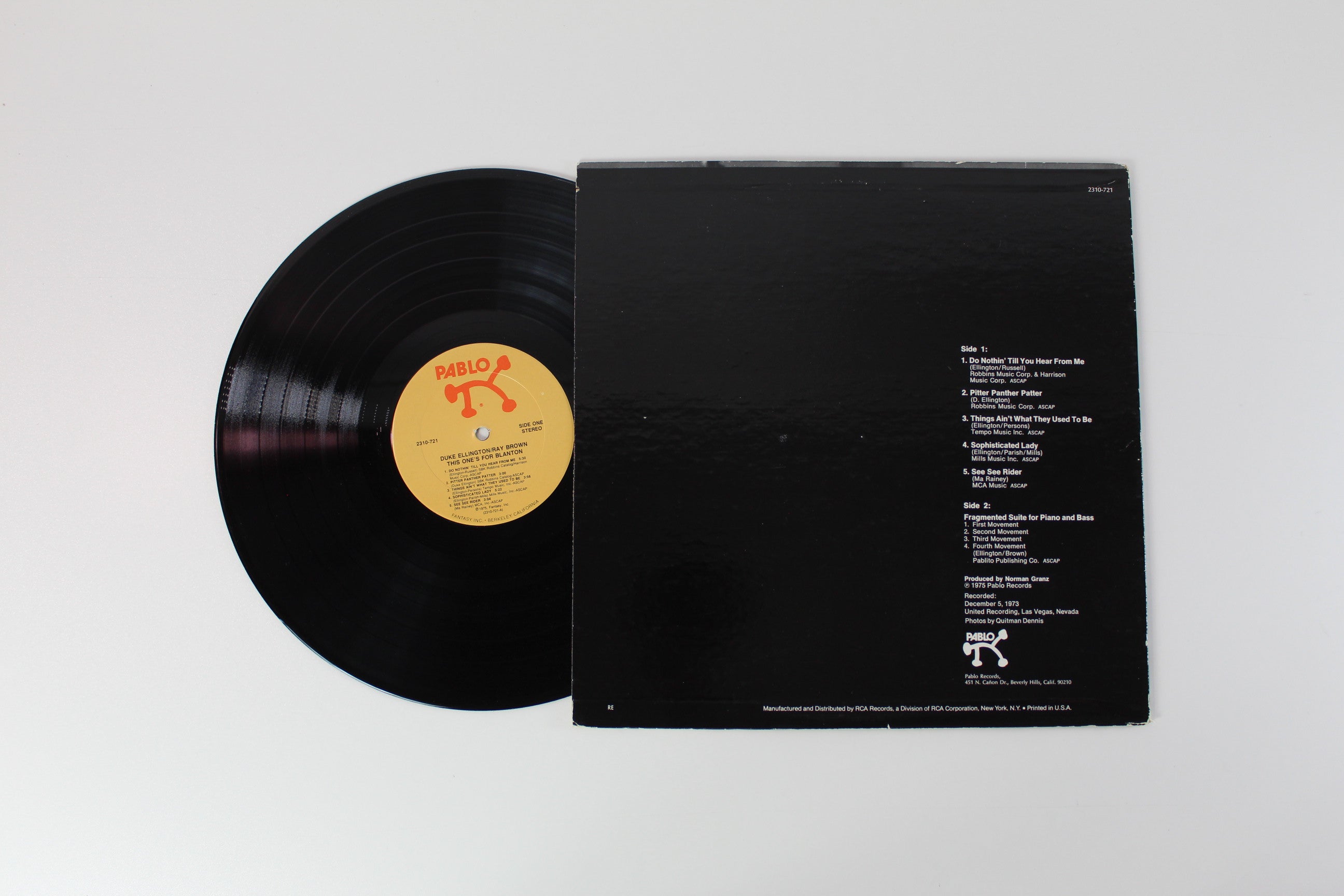 Duke Ellington / Ray Brown - This One's For Blanton on Pablo Reissue