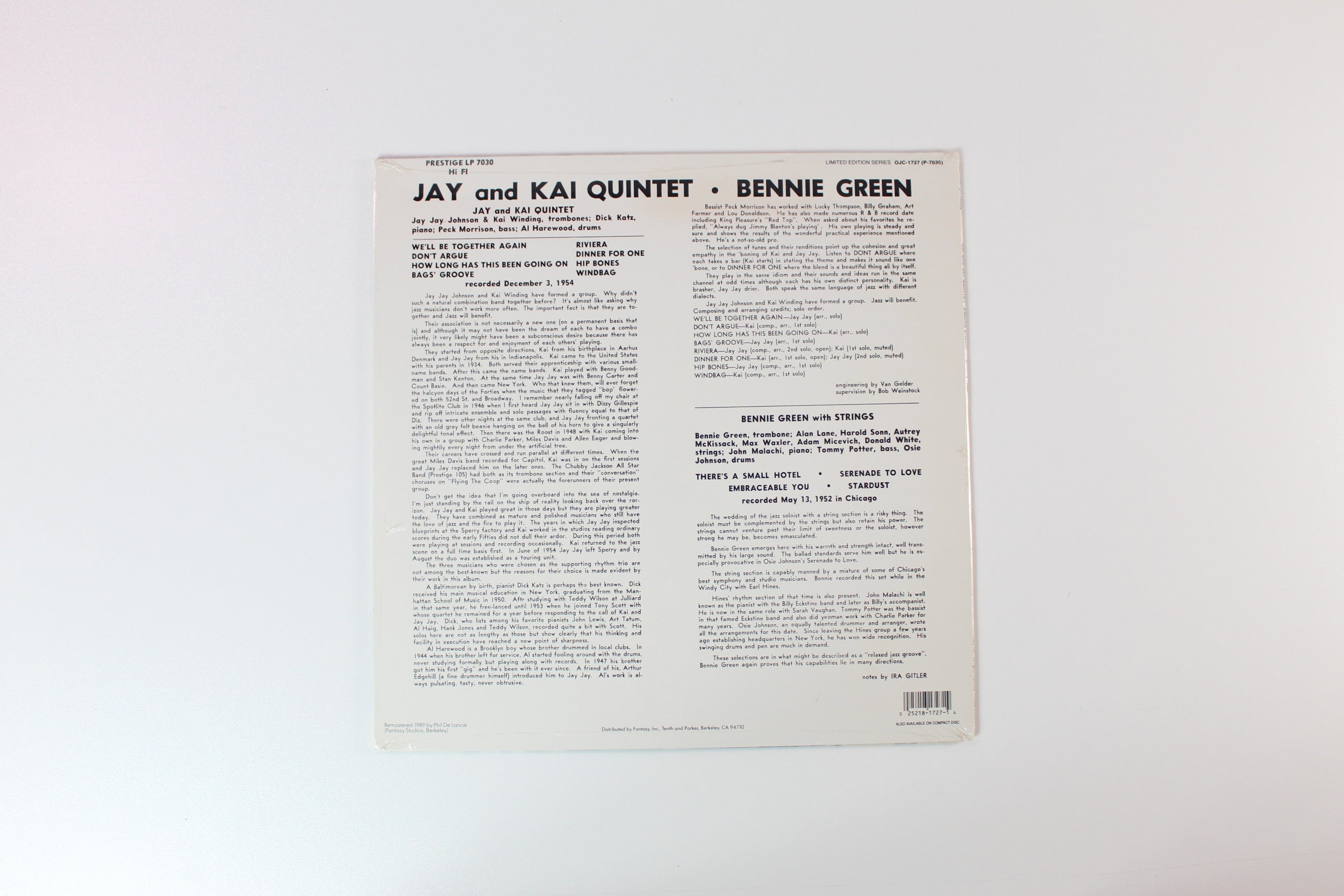 Kai Winding - Kai And Jay, Bennie Green With Strings on Prestige OJC Reissue Sealed