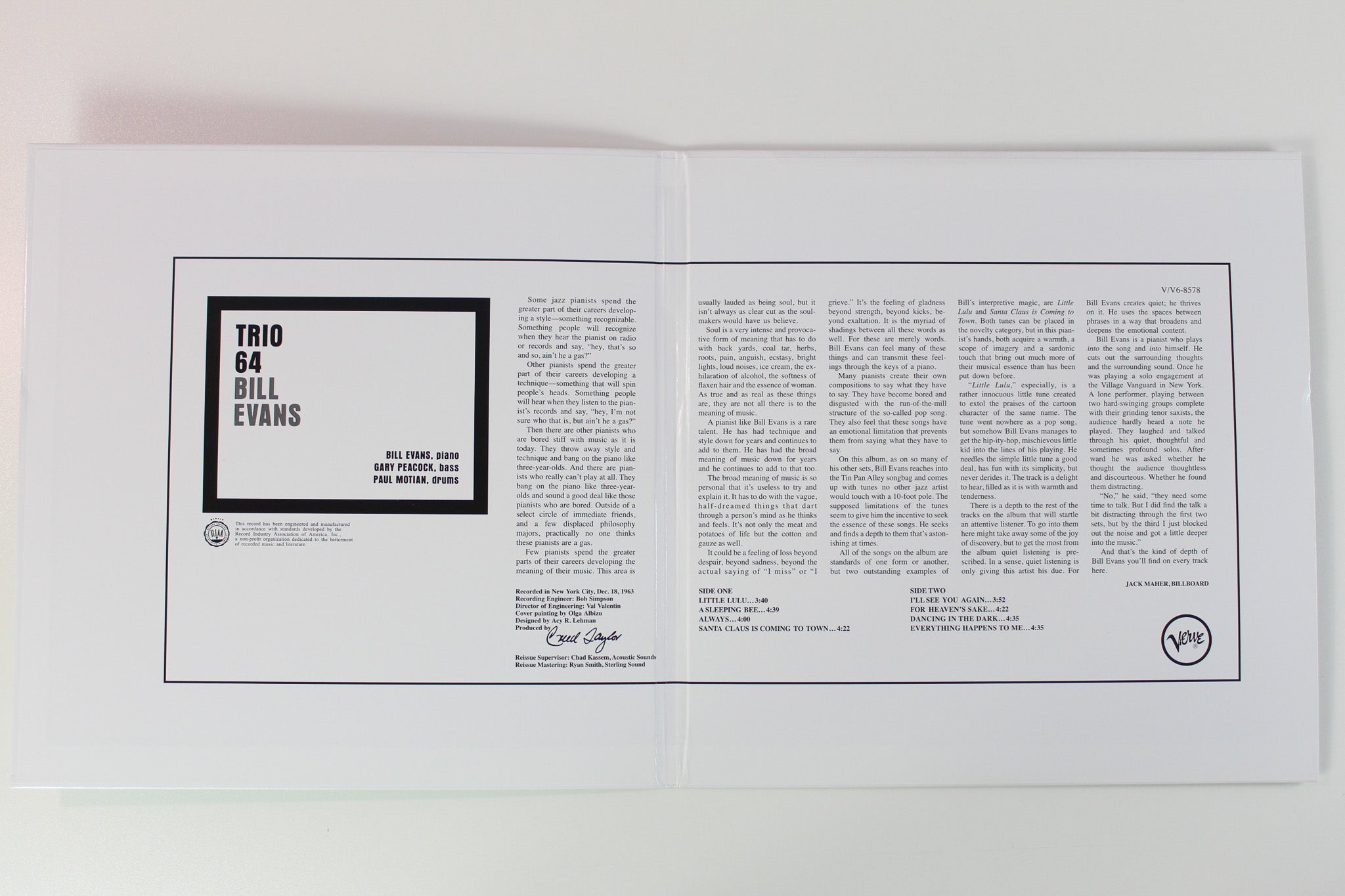Bill Evans - Trio 64 on Verve Acoustic Sounds Series Reissue