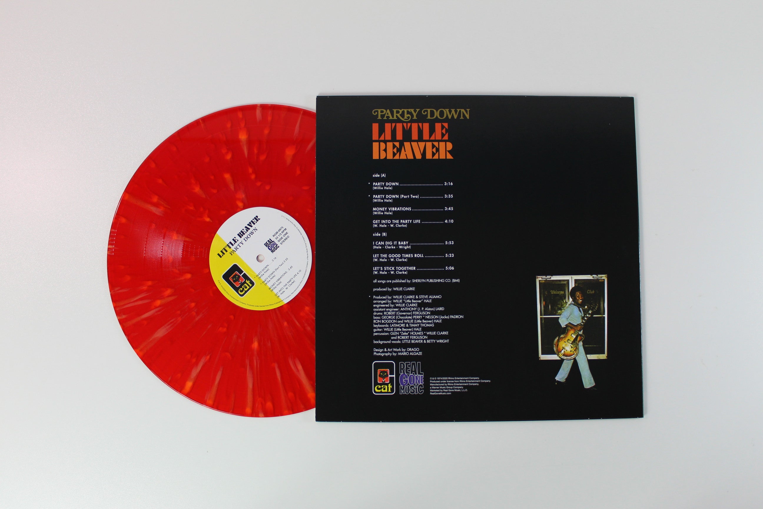 Little Beaver - Party Down on Real Gone Music Vinyl Me Please Ltd Red w/ Orange Splatter Reissue