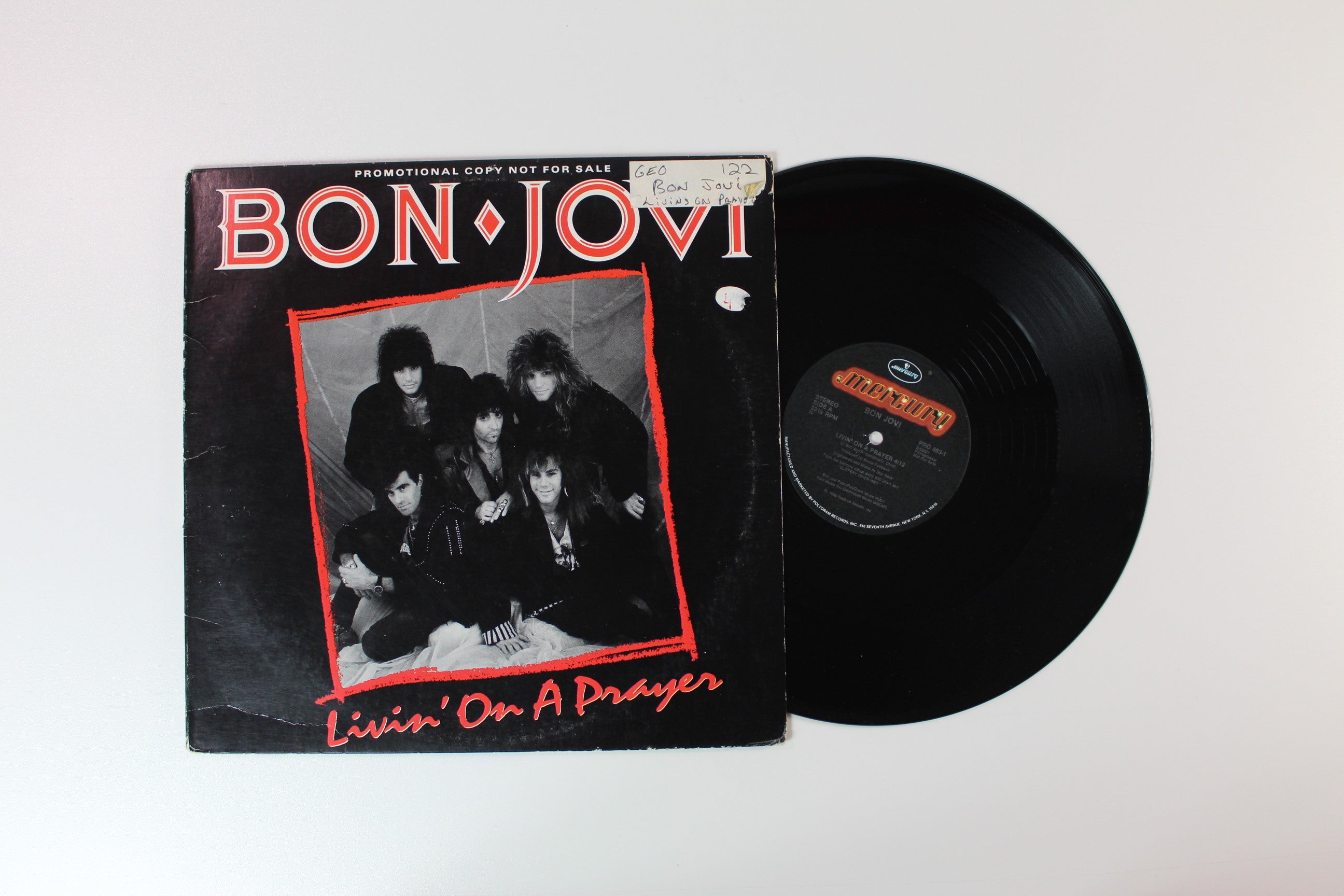 Bon Jovi - Livin' On A Prayer on Mercury Promo 12" Single
