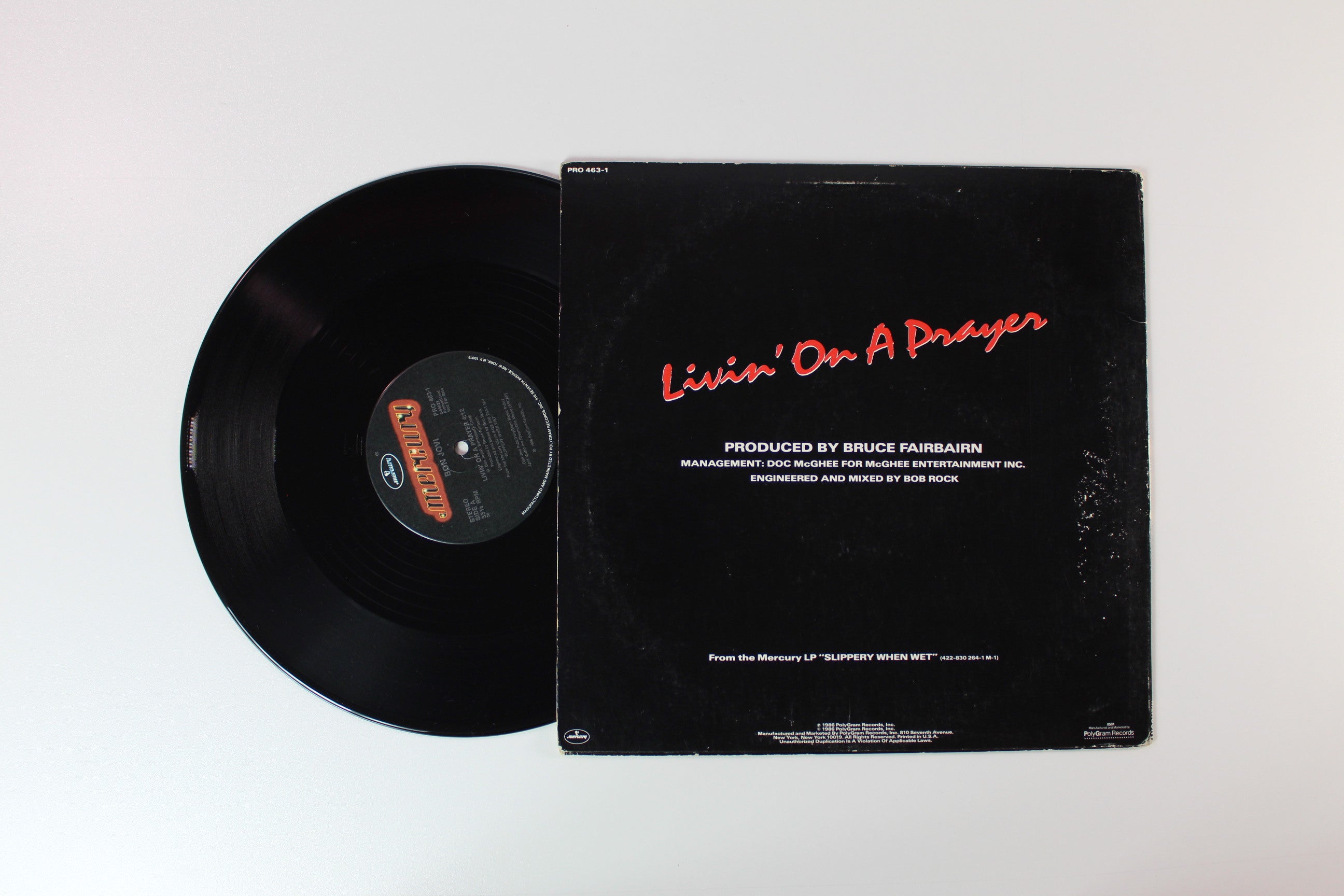 Bon Jovi - Livin' On A Prayer on Mercury Promo 12" Single