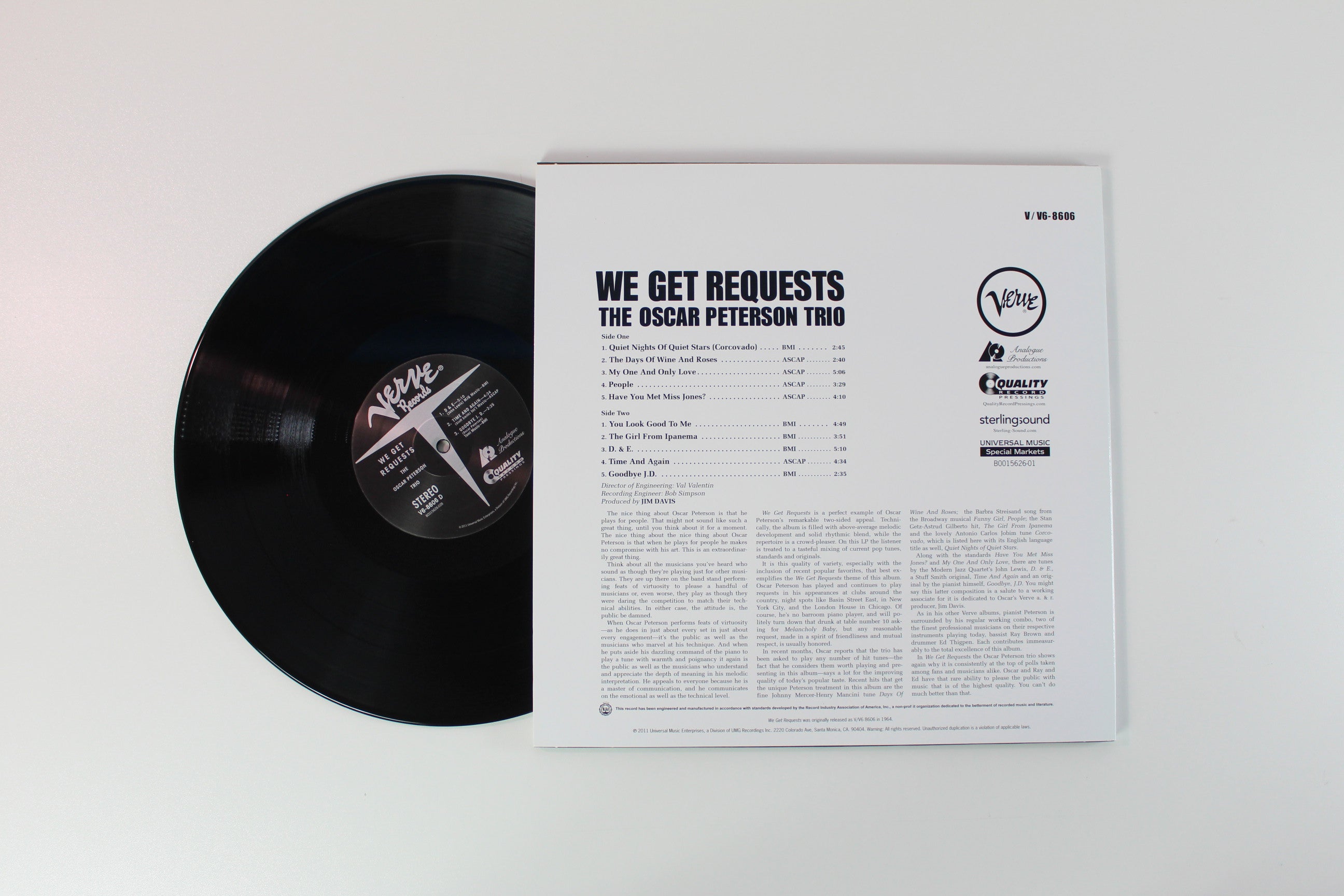 The Oscar Peterson Trio - We Get Requests on Verve Analogue Productions Ltd 45 RPM 200 Gram Reissue