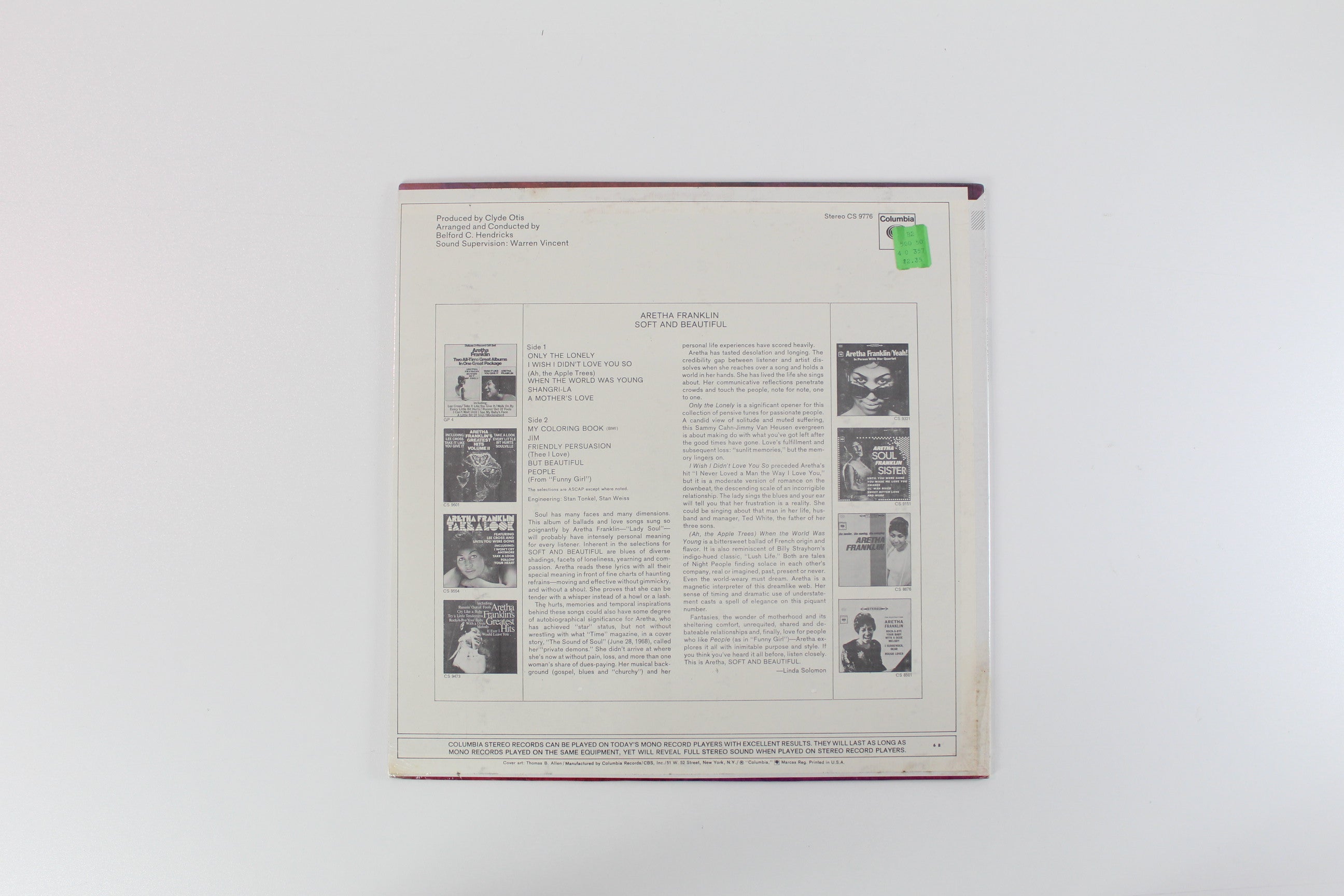 Aretha Franklin - Soft And Beautiful on Columbia Sealed