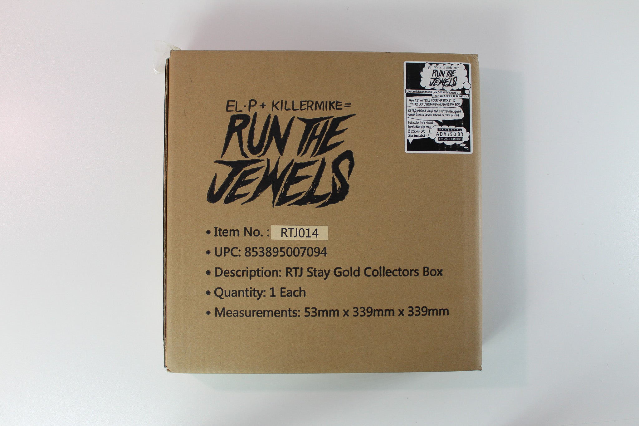 Run The Jewels - RTJ Stay Gold Collectors Box on Run the Jewels RSD 2018 Unopened in Shipping Box