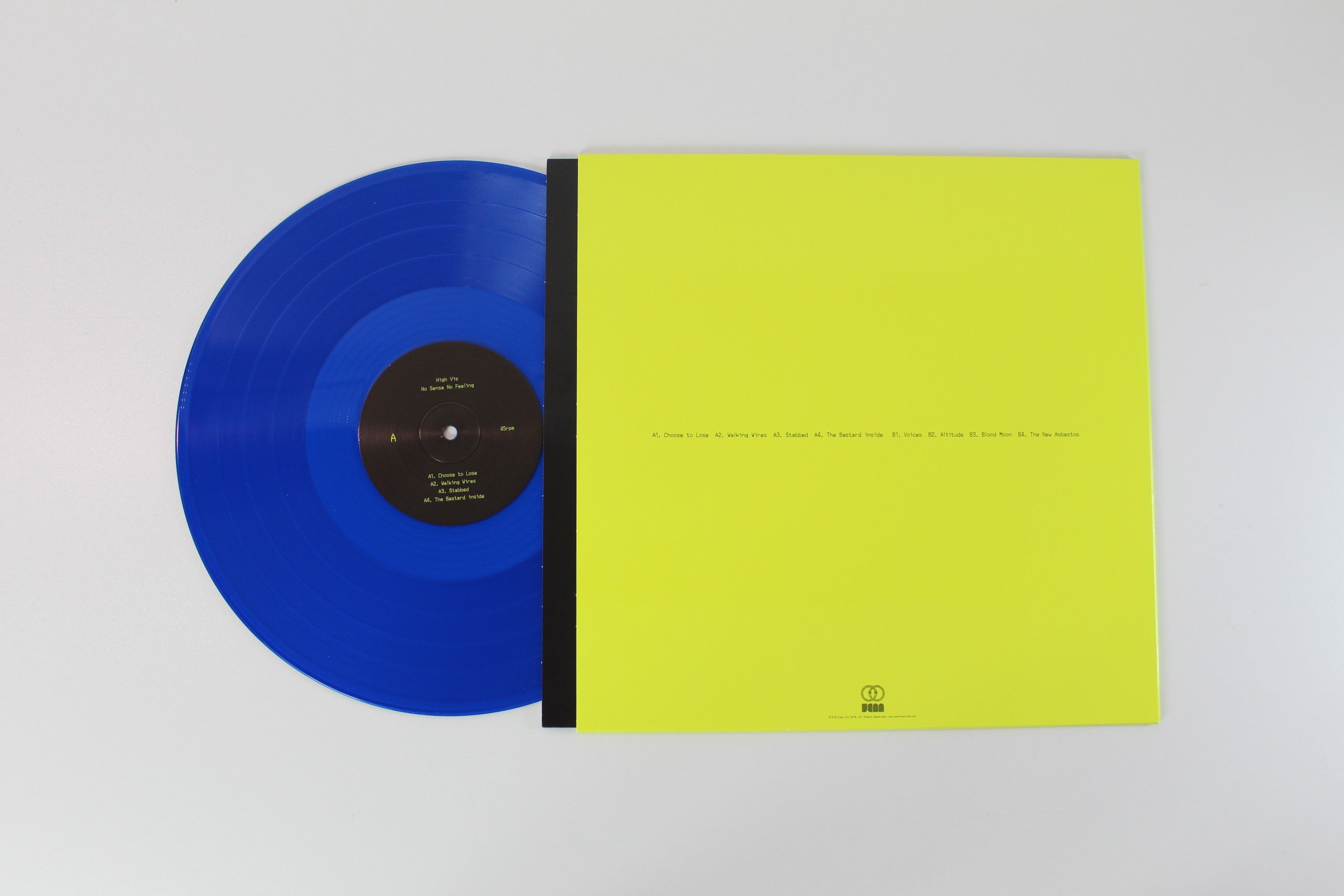High Vis - No Sense No Feeling on Venn Records - 45 RPM - Blue Colored Vinyl