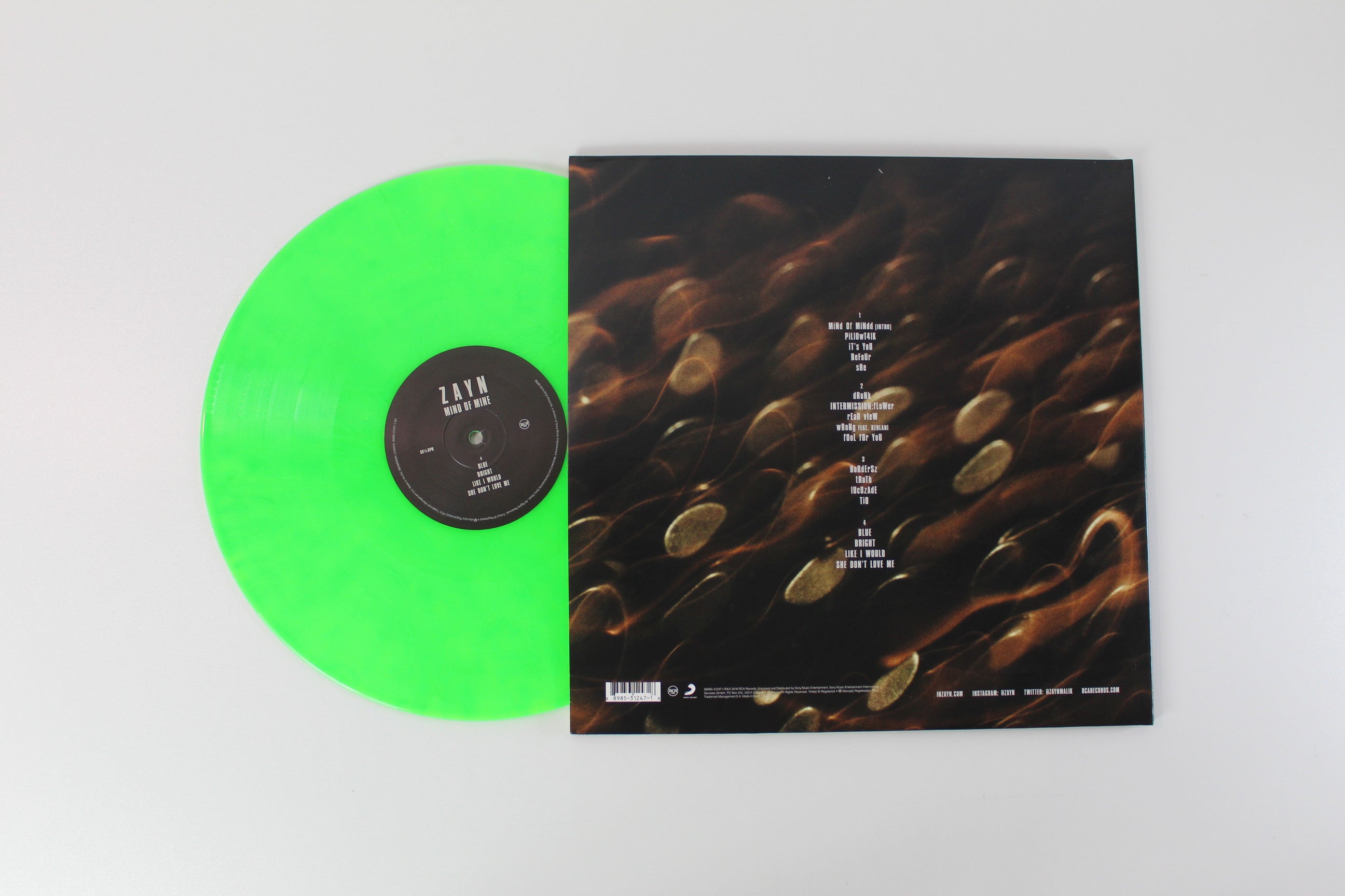 ZAYN - Mind Of Mine on RCA - Limited Edition - Neon Green Vinyl