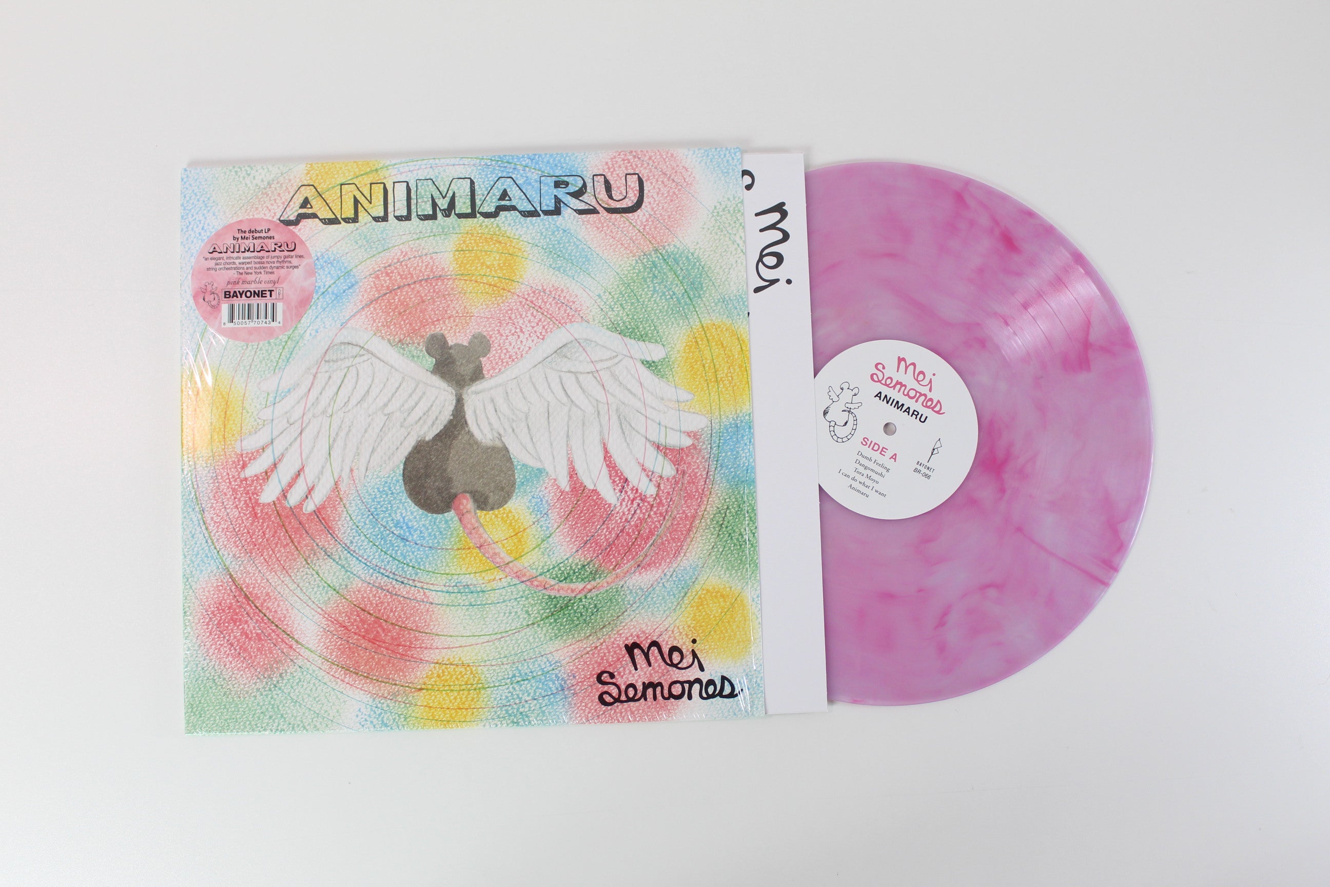 Mei Semones - Animaru on Bayonet Records - Pink Marble Vinyl colored vinyl