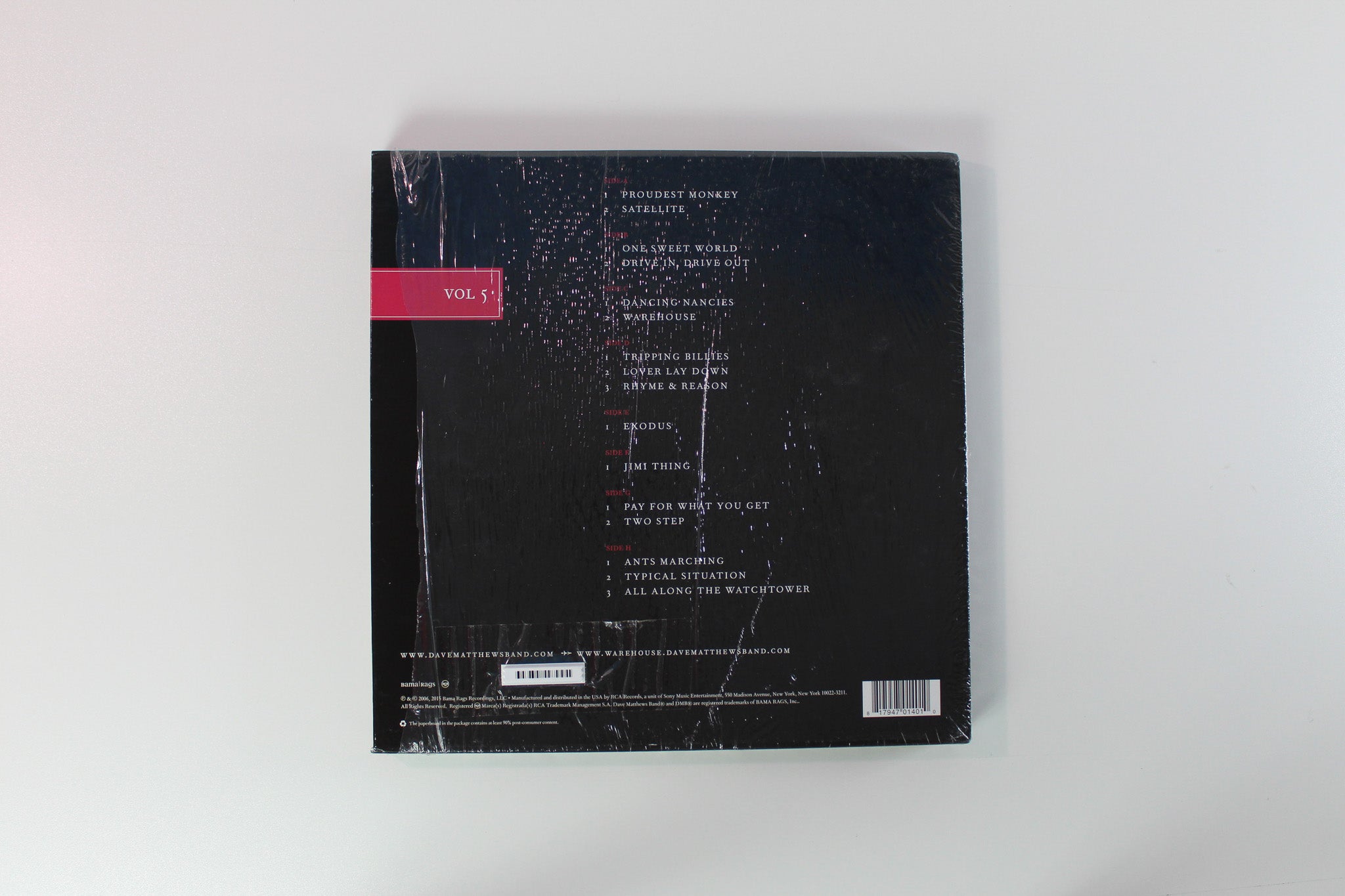 Dave Matthews Band - DMB Live Trax Vol. 5 on Bama Rags RSD BF 2015 Ltd Pink Translucent Box Set