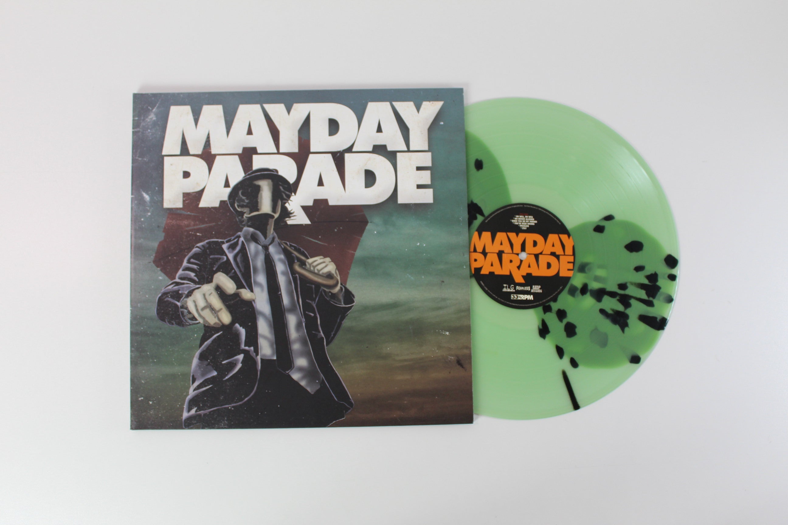 Mayday Parade - Mayday Parade on Fearless Records - Limited Edition - Butterfly Coke Bottle Clear w/ Olive Green & Black Splatter Vinyl