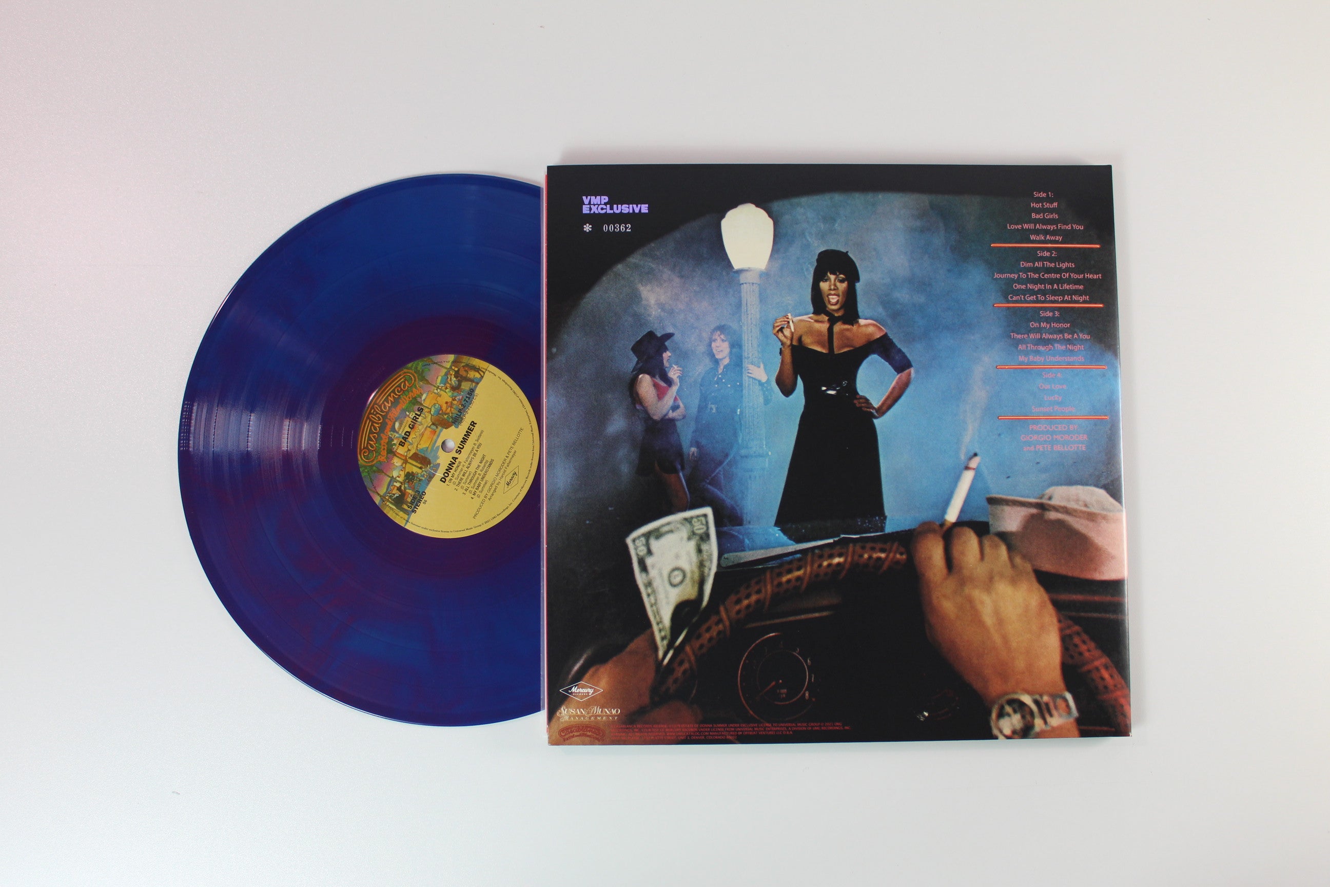 Donna Summer - Bad Girls on Casablanca Vinyl Me Please Ltd Numbered Blue & Red Galaxy Vinyl Reissue
