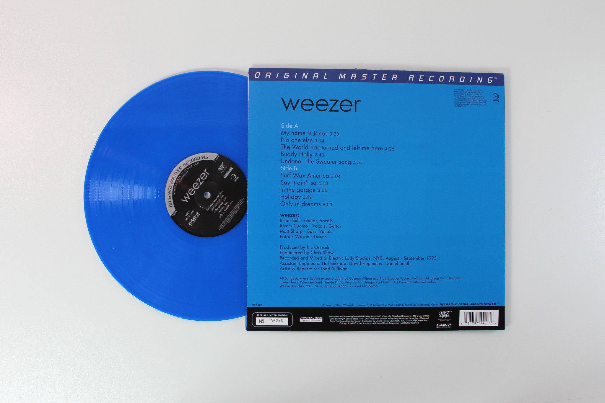 Weezer - Weezer on Mobile Fidelity Sound Lab Ltd Numbered Solid Blue Vinyl Reissue