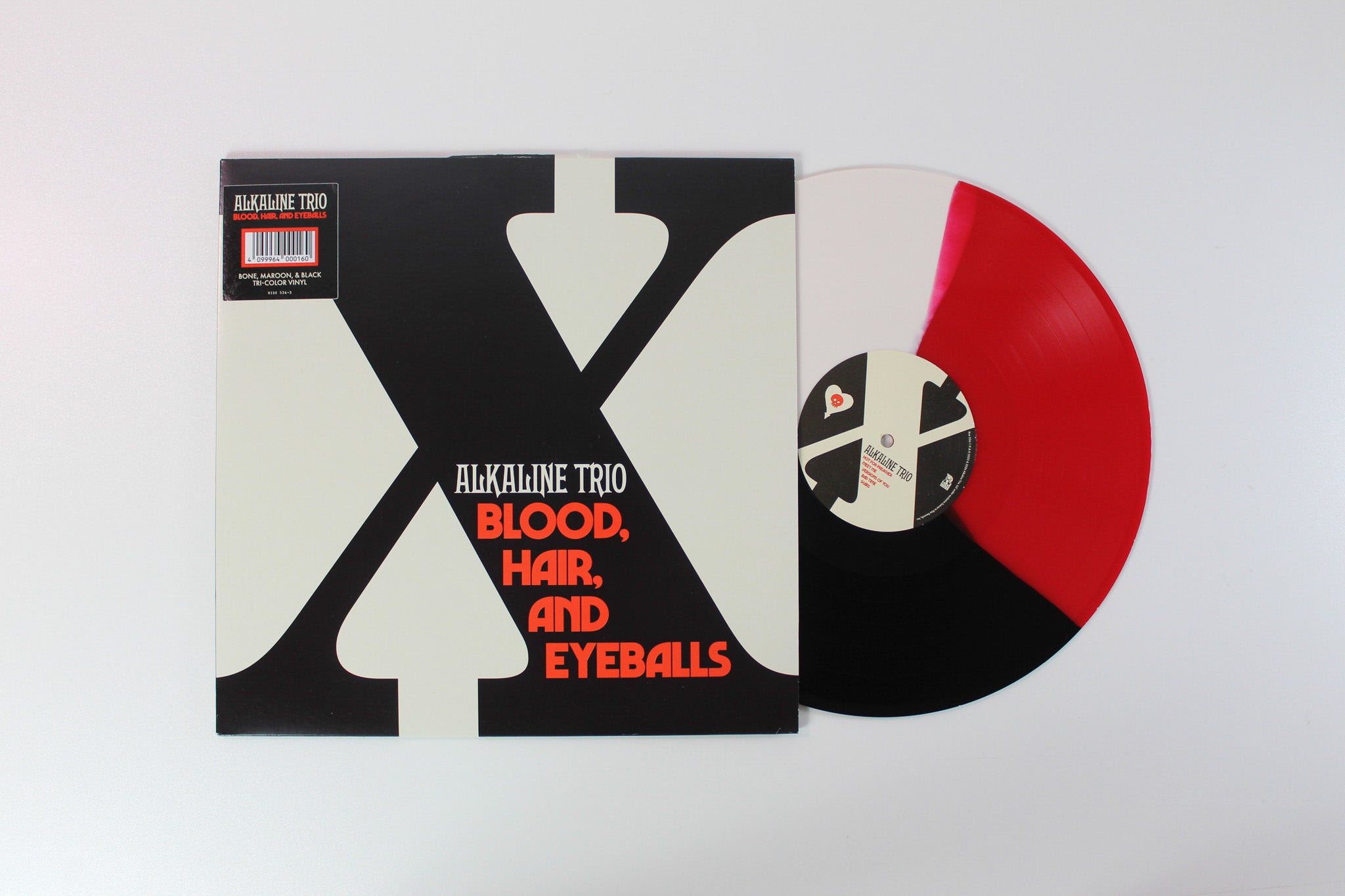 Alkaline Trio - Blood, Hair, And Eyeballs on Rise Records Ltd Bone Maroon & Black Tri-Color