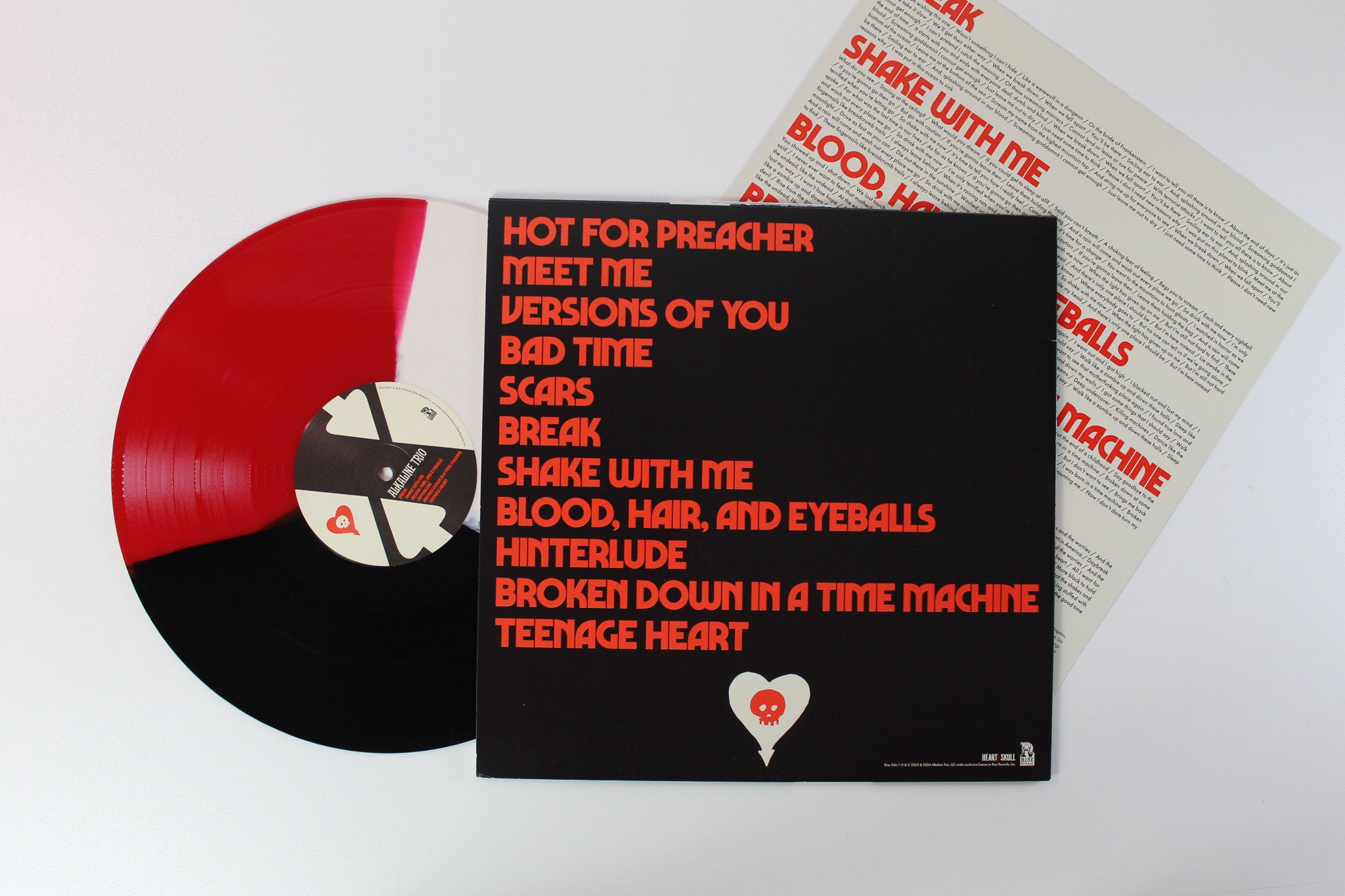 Alkaline Trio - Blood, Hair, And Eyeballs on Rise Records Ltd Bone Maroon & Black Tri-Color