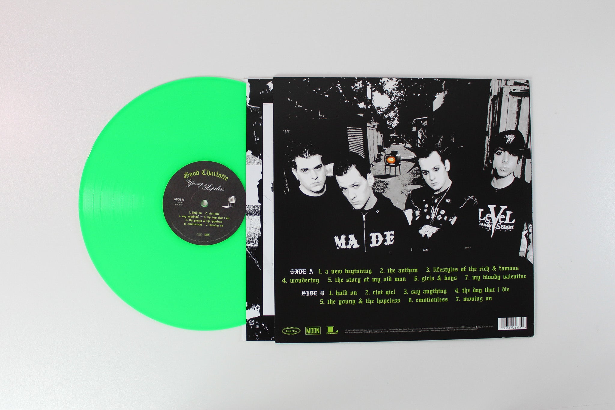 Good Charlotte - The Young And The Hopeless on Epic Legacy Ltd Neon Green Reissue