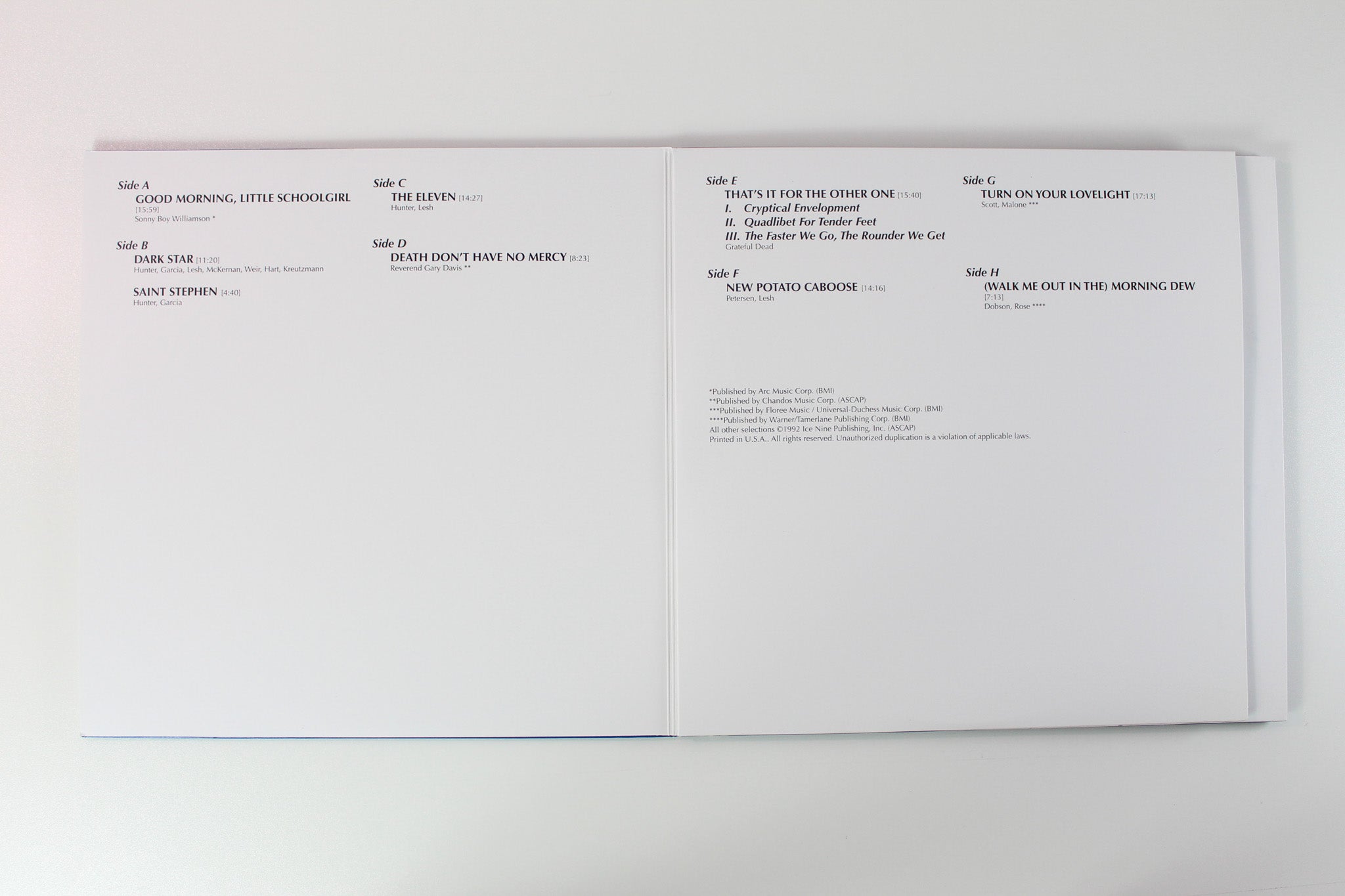 The Grateful Dead - Two From The Vault Reissue on Future Days Recordings