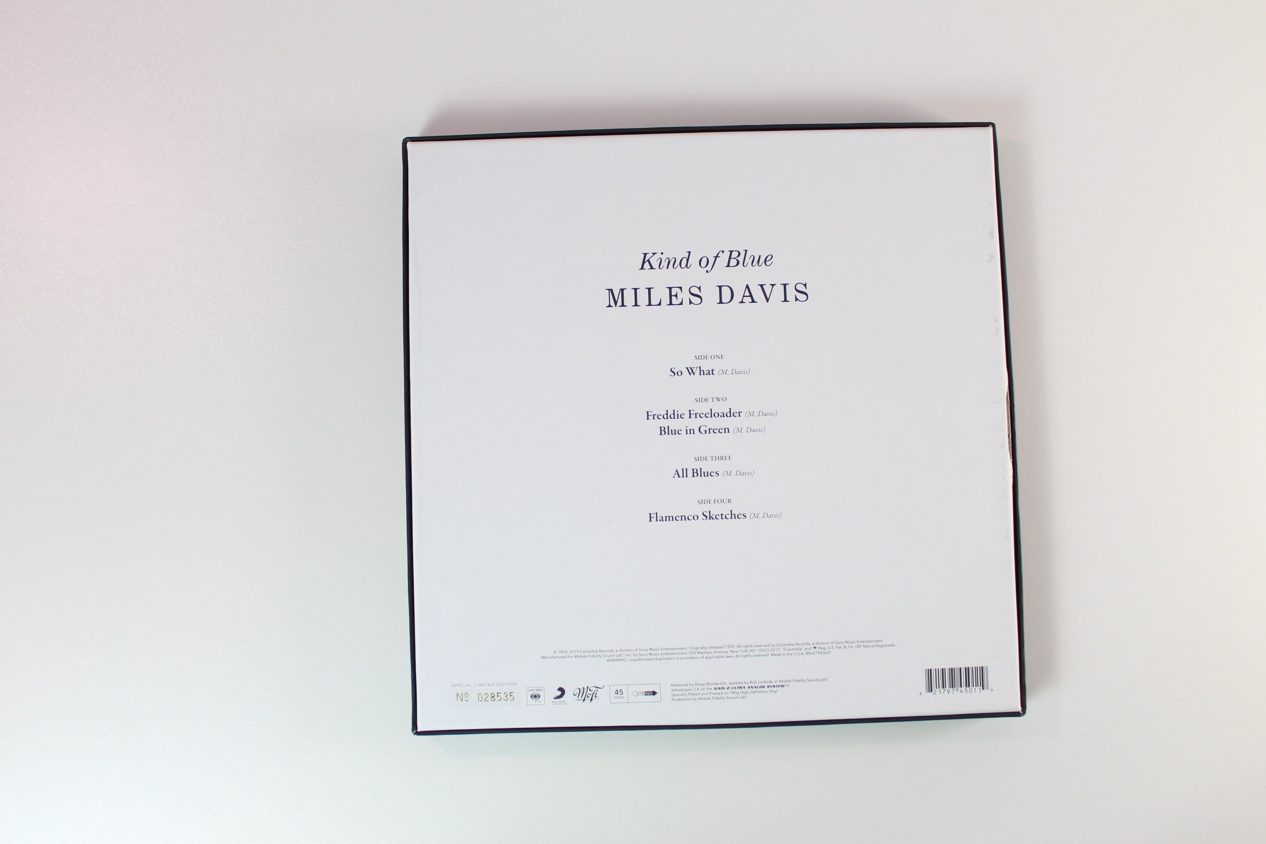 Miles Davis - Kind Of Blue on Mobile Fidelity Sound Lab 2-lp 45 RPM Box Set