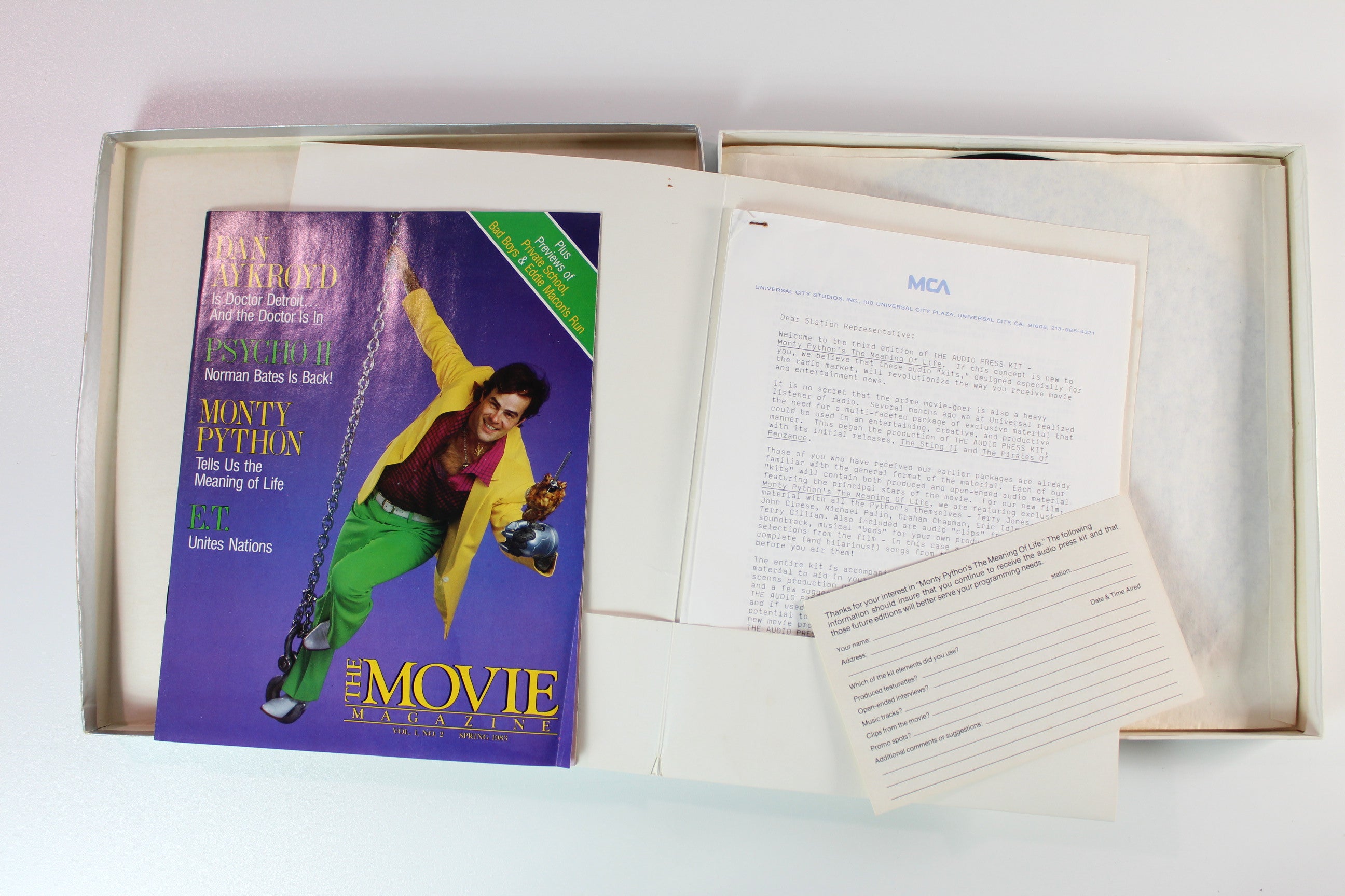 Monty Python - Meaning Of Life Audio Press Kit on Universal City Studios Box Set