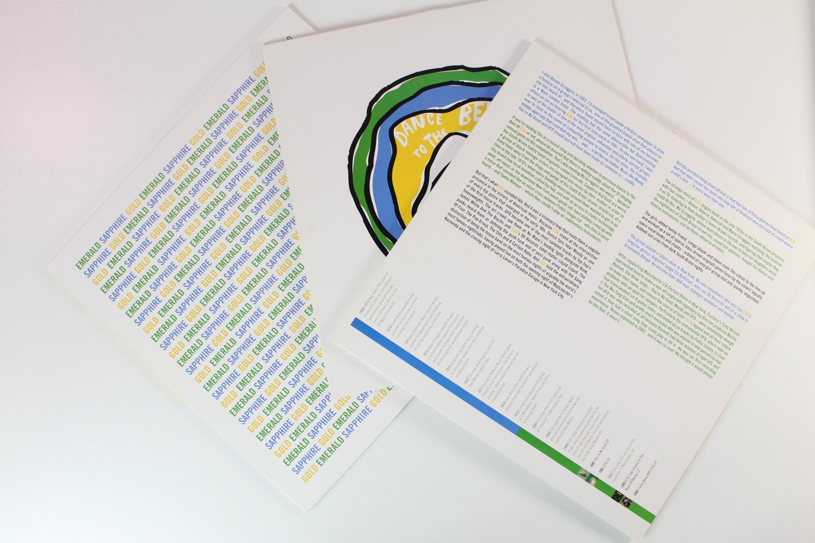 ESG - Dance To The Best Of ESG (Emerald, Sapphire And Gold) on Fire Records - 3-lp Box Set