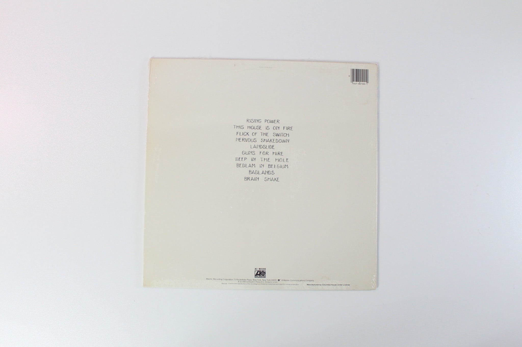 AC/DC - Flick Of The Switch on Atlantic Record Club Pressing Sealed
