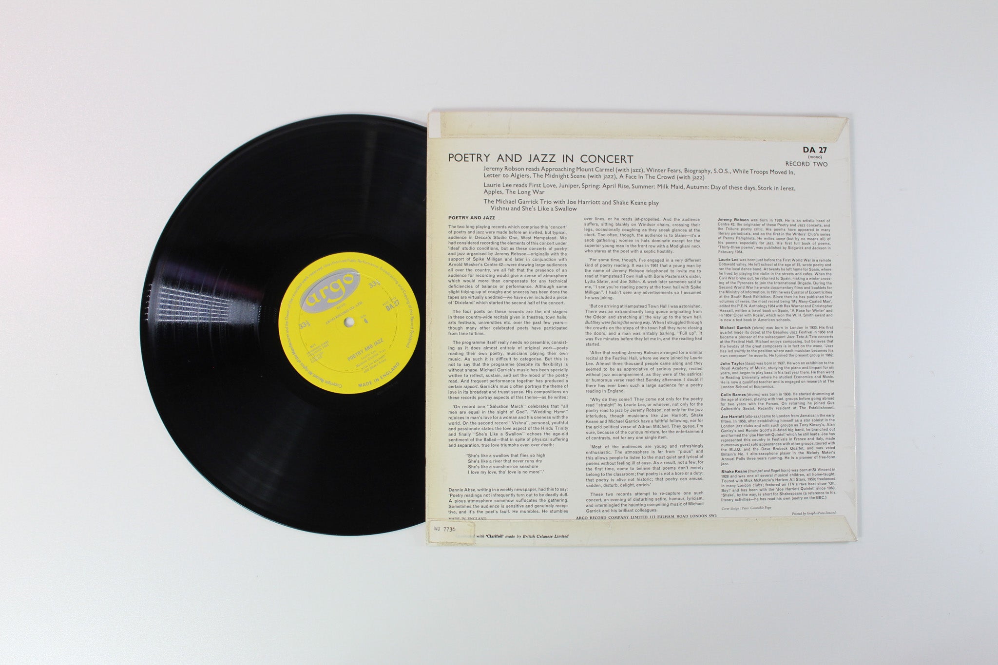 Dannie Abse - Poetry And Jazz In Concert - Record Two on Argo UK Press