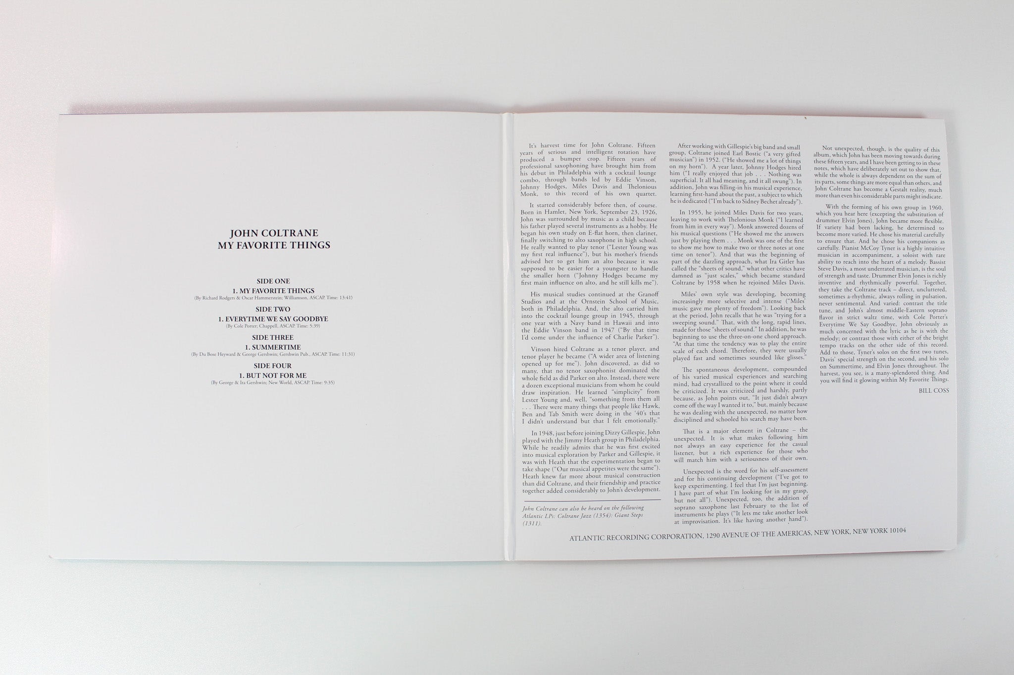 John Coltrane - My Favorite Things on ORG Music 2 X 12 45 RPM 180 Gram Reissue