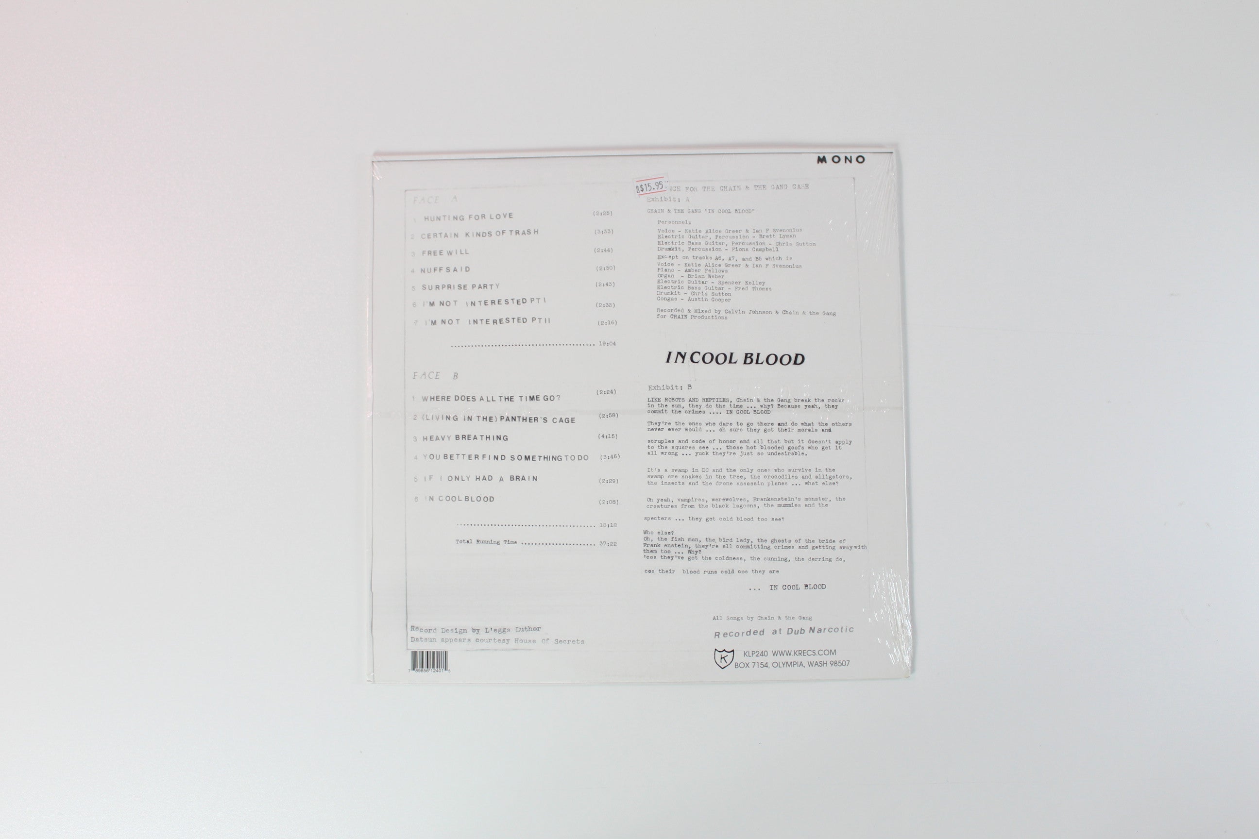 Chain And The Gang - In Cool Blood on K Sealed