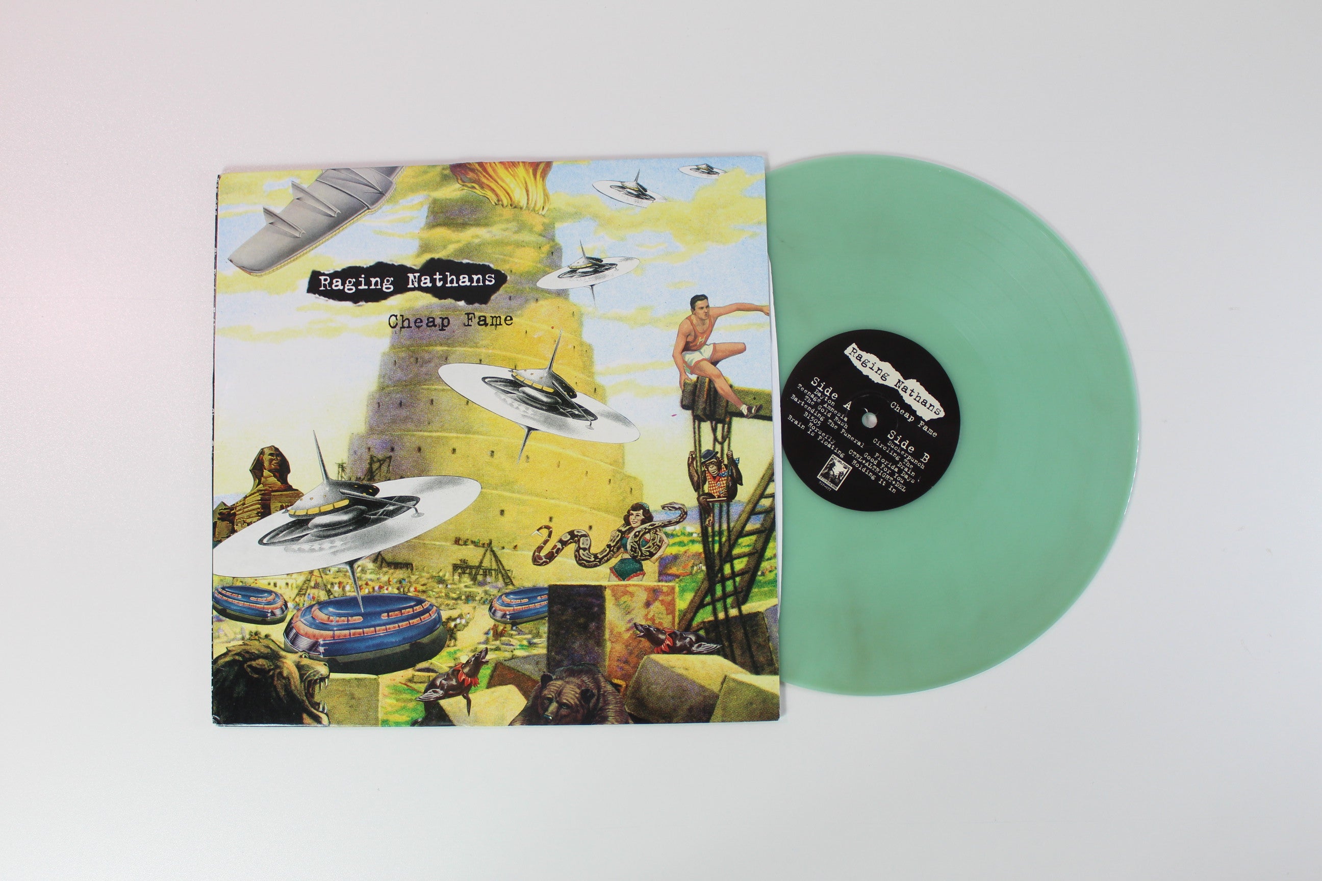 The Raging Nathans - Cheap Fame on Rad Girlfriend Ltd Glow In The Dark Vinyl