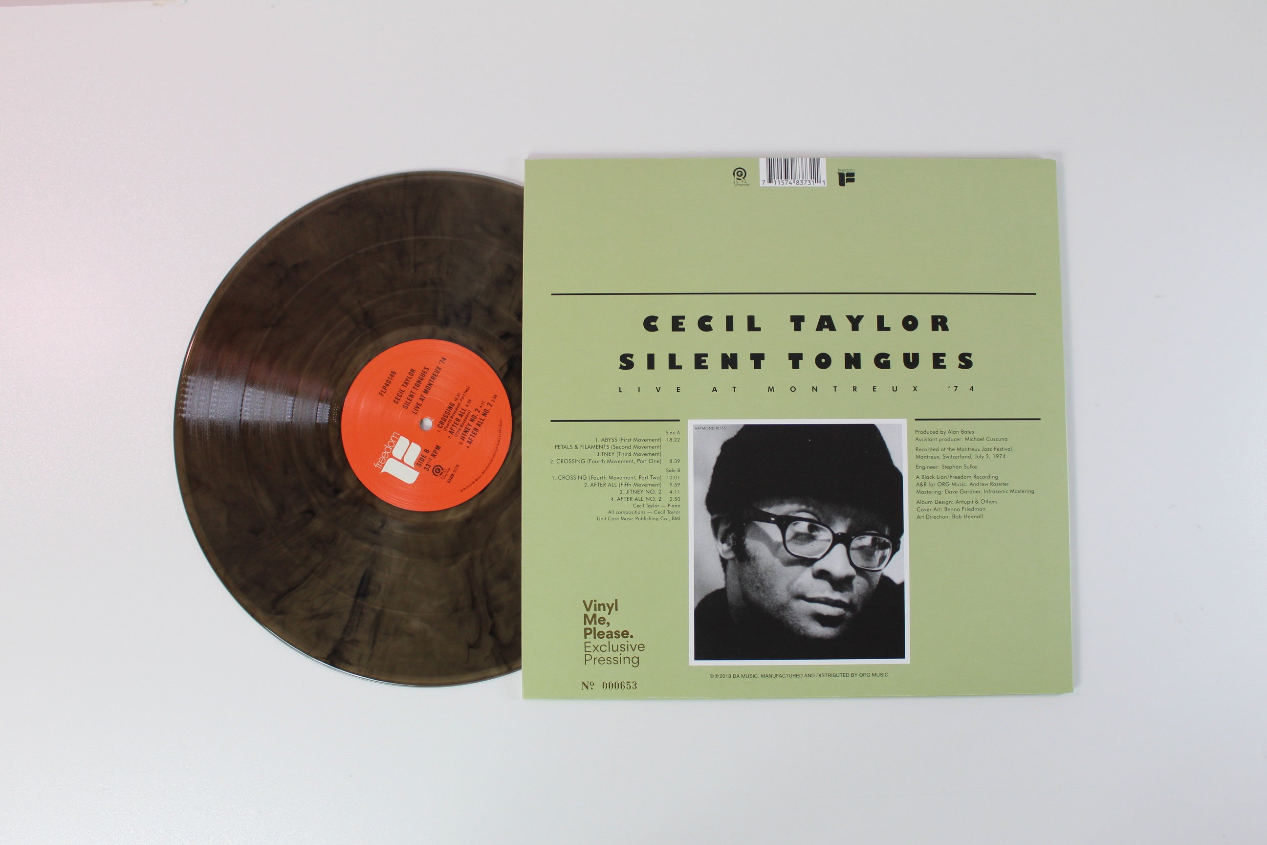 Cecil Taylor - Silent Tongues - Live At Montreux '74 on Freedom Vinyl Me Please Ltd Numbered Gold With Black Smoke Reissue
