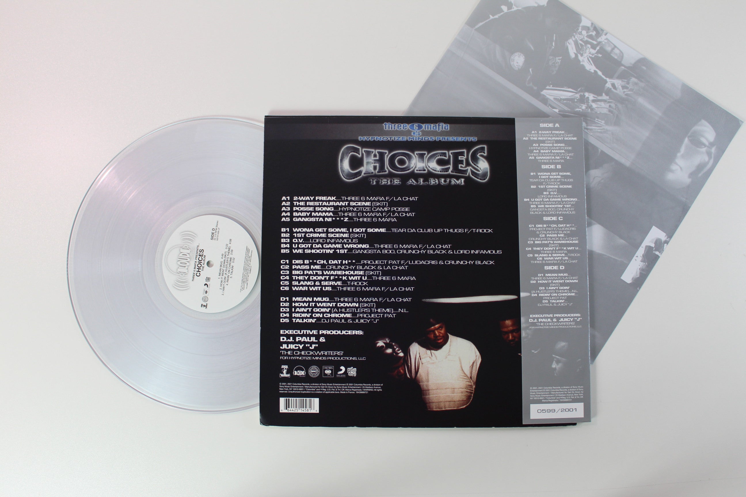 Three 6 Mafia - Choices: The Album on Columbia Ltd Numbered Clear Vinyl