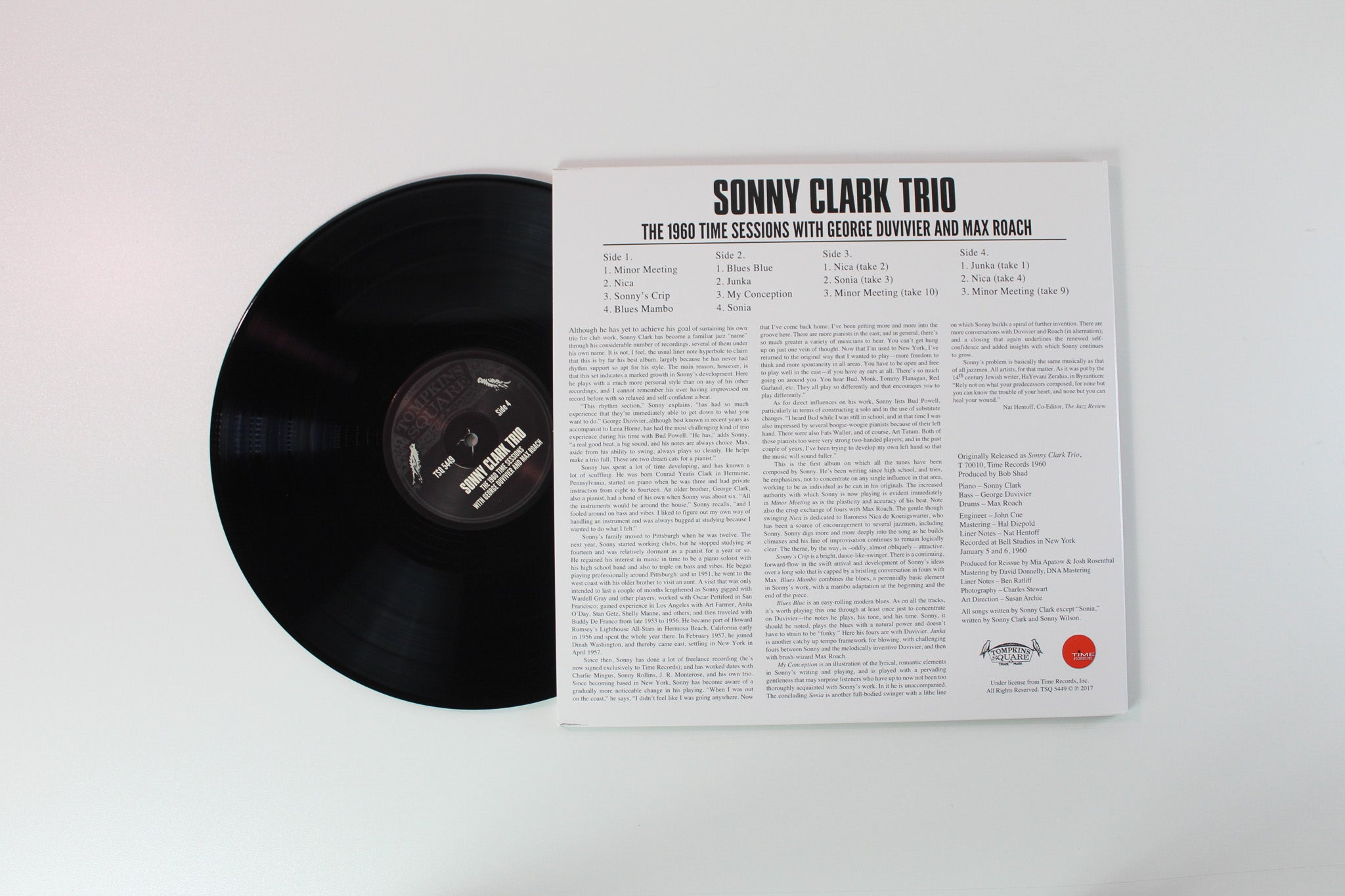 Sonny Clark Trio - The 1960 Time Sessions With George Duvivier And Max Roach on Tompkins Square RSD BF 2017 Ltd Reissue