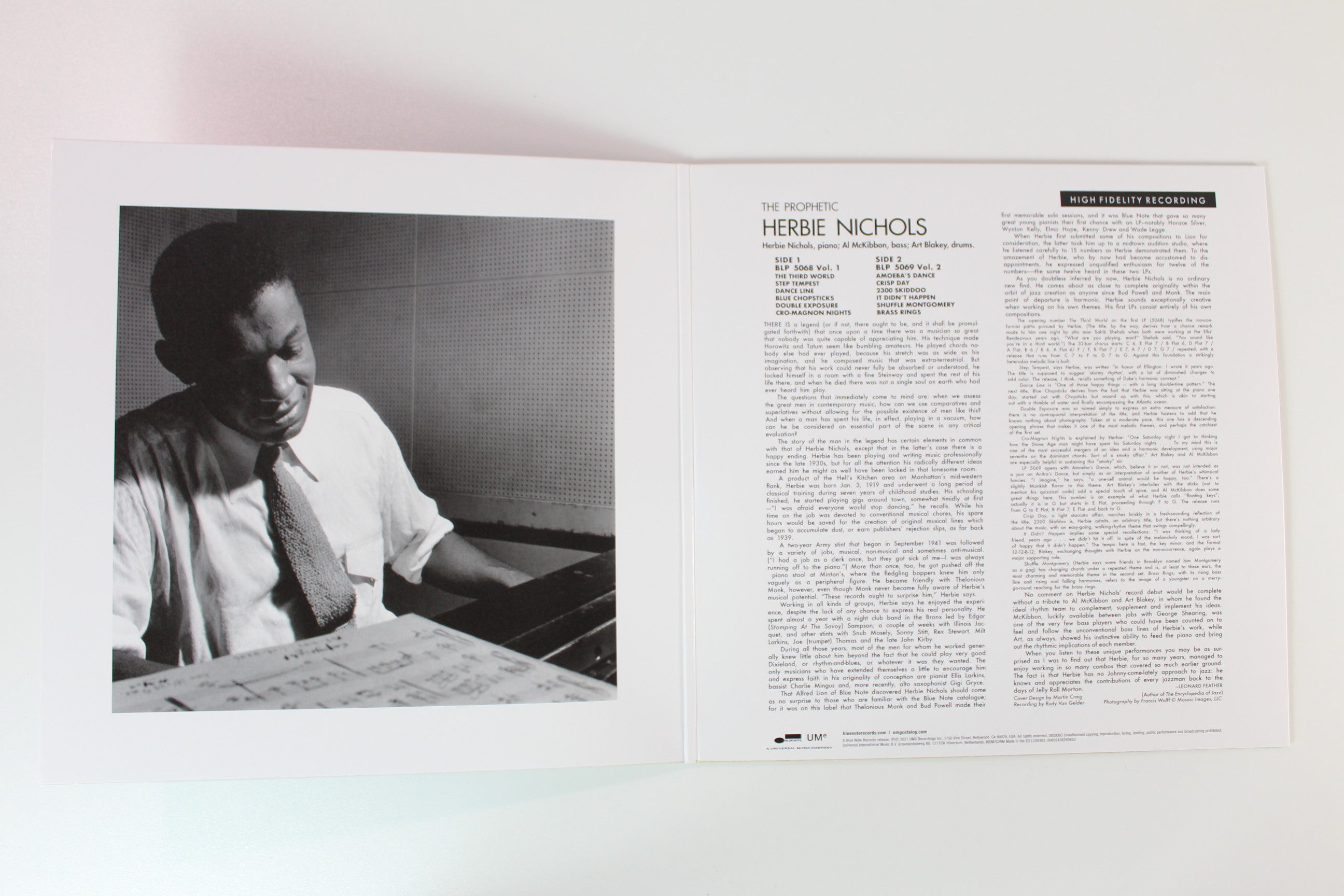 Herbie Nichols - The Prophetic Herbie Nichols Vol. 1 & 2 on Blue Note Classic Vinyl Series