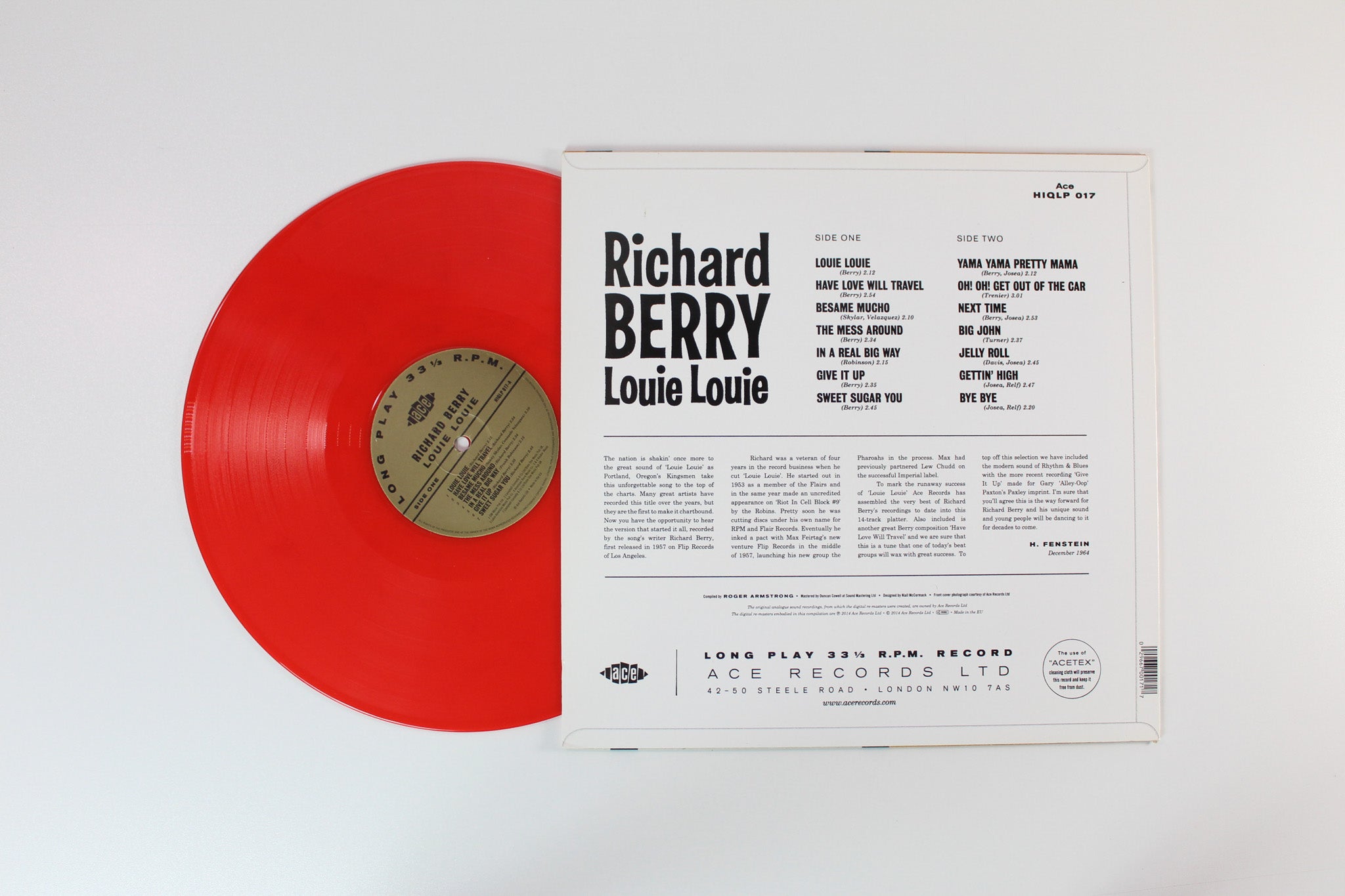 Richard Berry - Louie Louie on Ace 180 Gram Red Vinyl