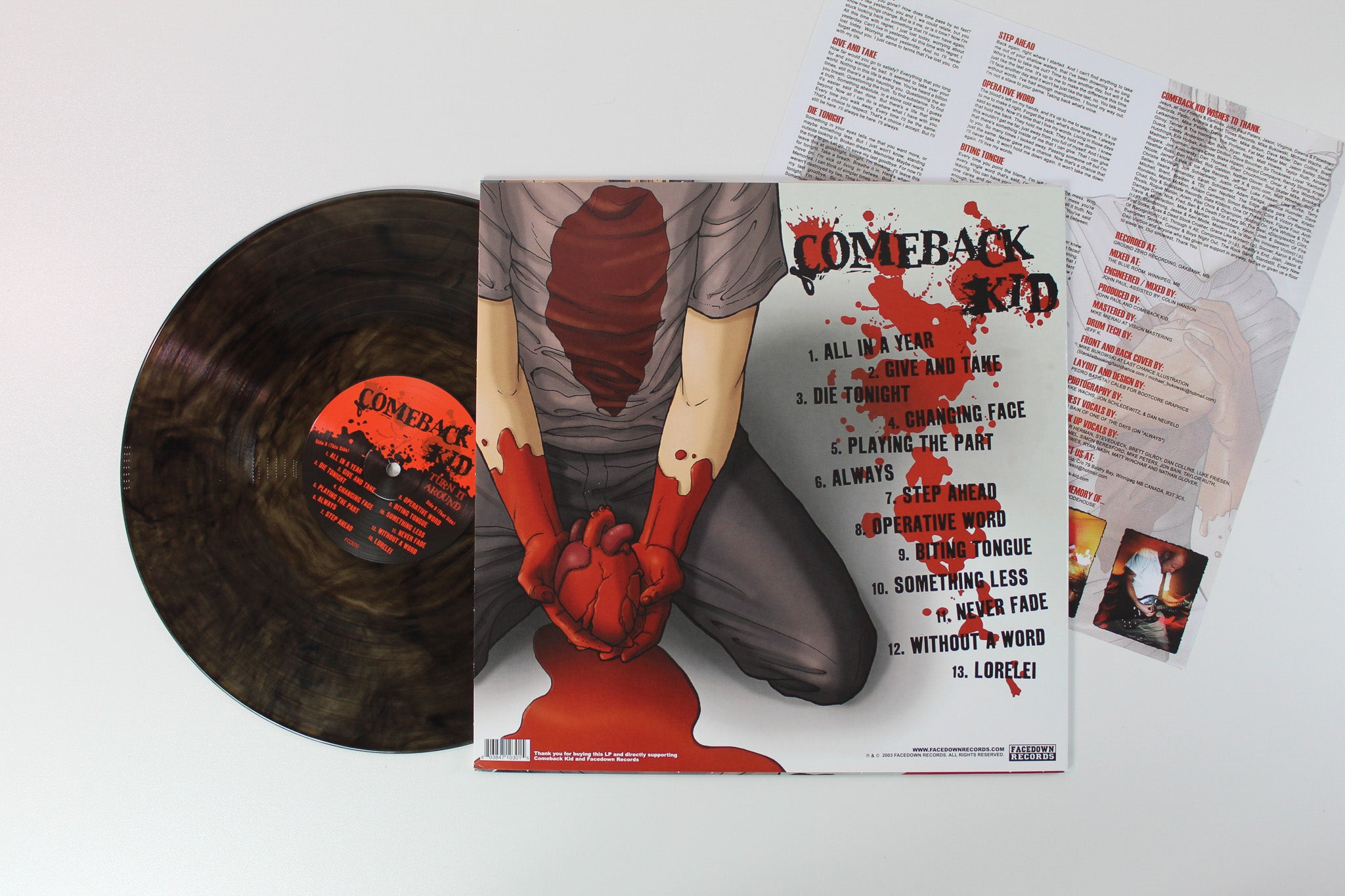 Comeback Kid - Turn It Around Clear/Black Smoke Vinyl on Facedown Records